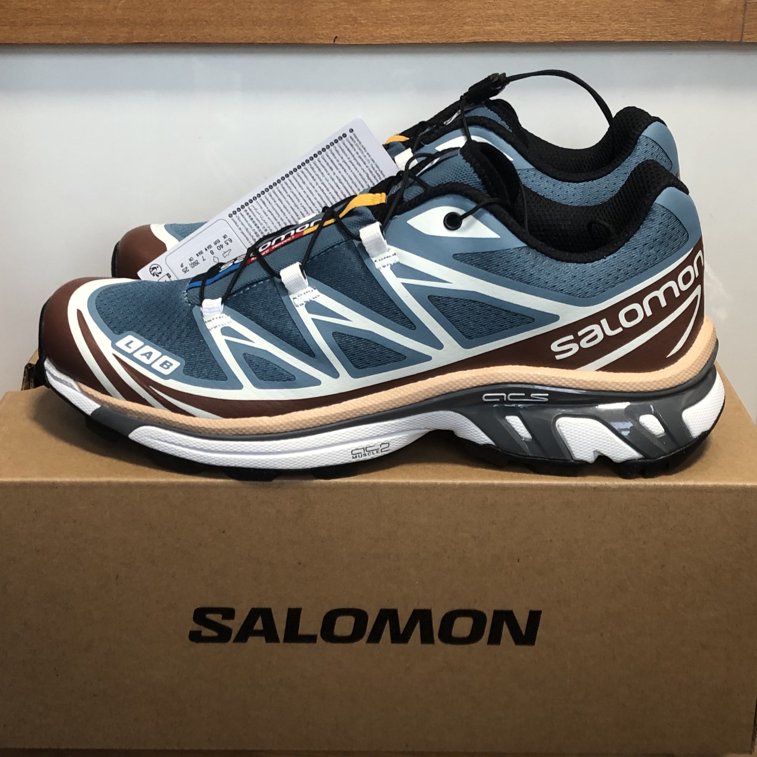 Salomon XT-6 Aegean Blue Tortoise Shell 착용 스타일