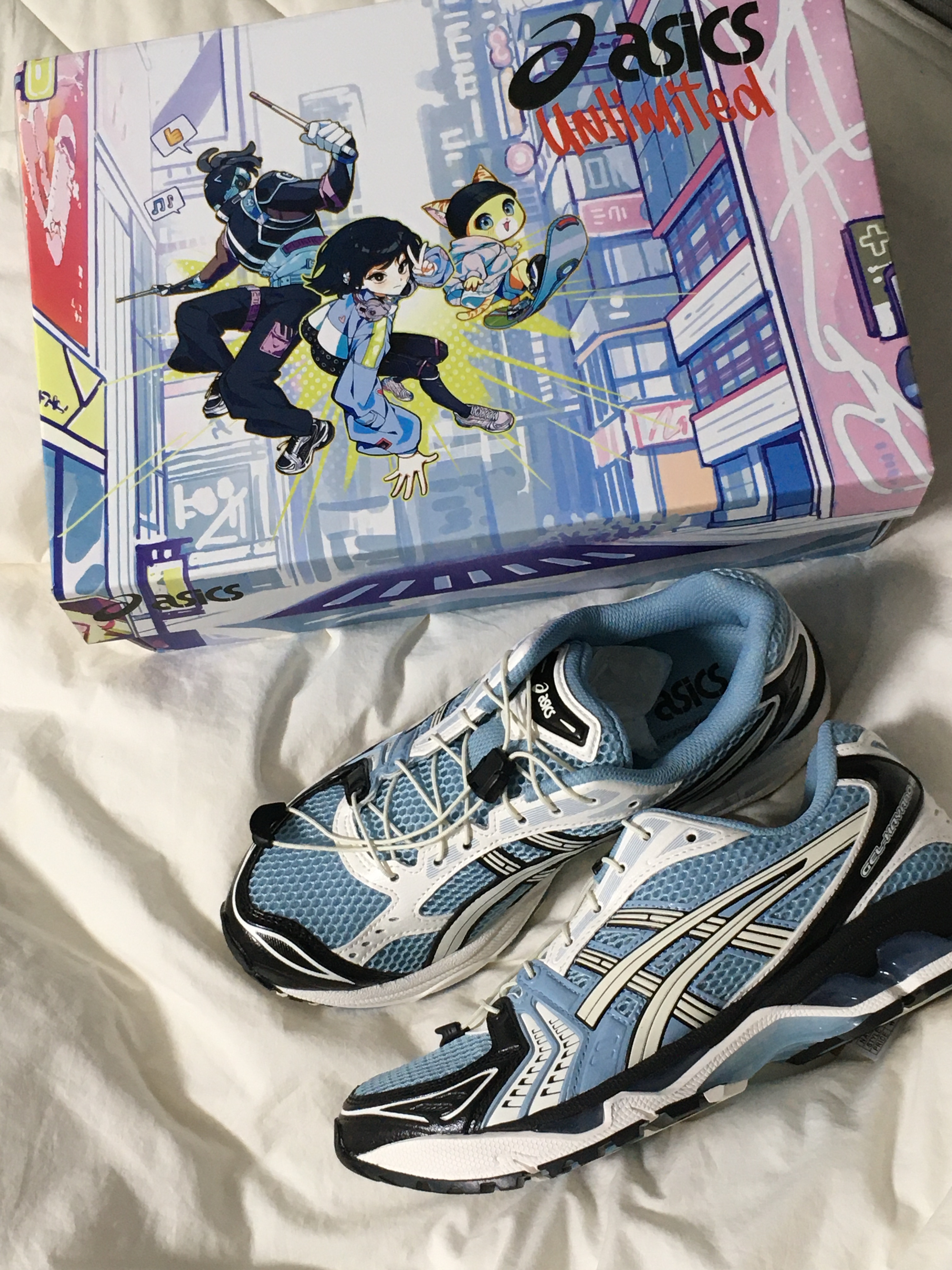 Asics Unlimited Gel-Kayano 14 Mist Cream 착용 스타일