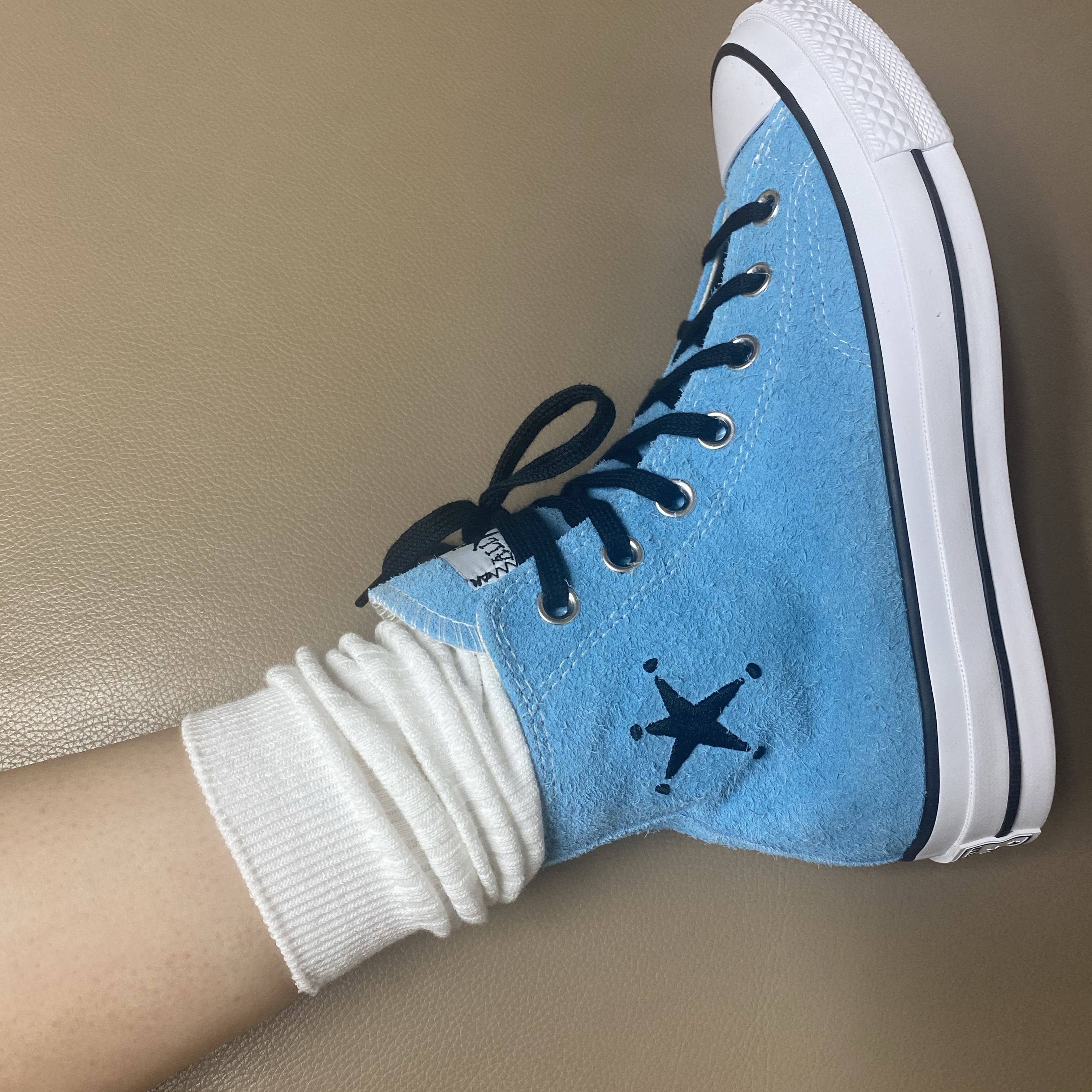 Converse x Stussy Chuck 70 Hi Sky Blue 착용 스타일