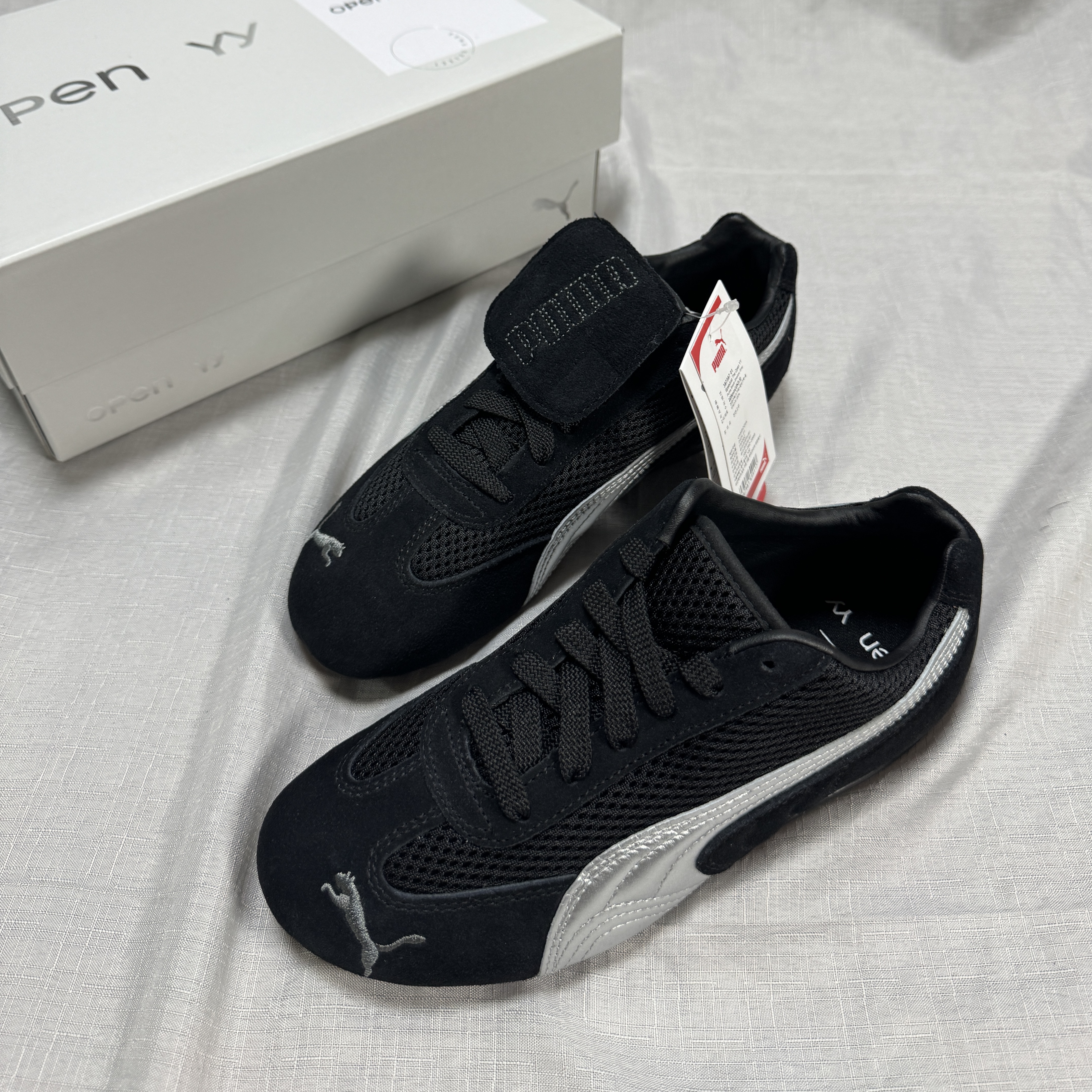 Puma x Open Yy Speedcat Black Shadow Gray 착용 스타일