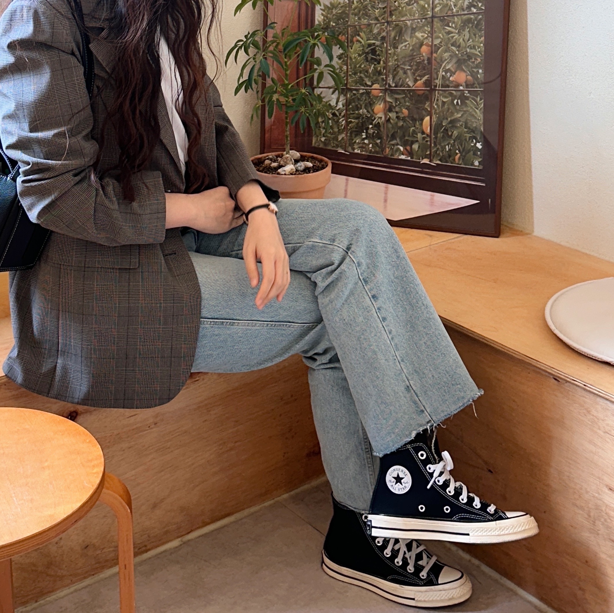 Converse Chuck 70 Hi Black, Emis New Logo Emis Cap Green 착용 스타일 - 3