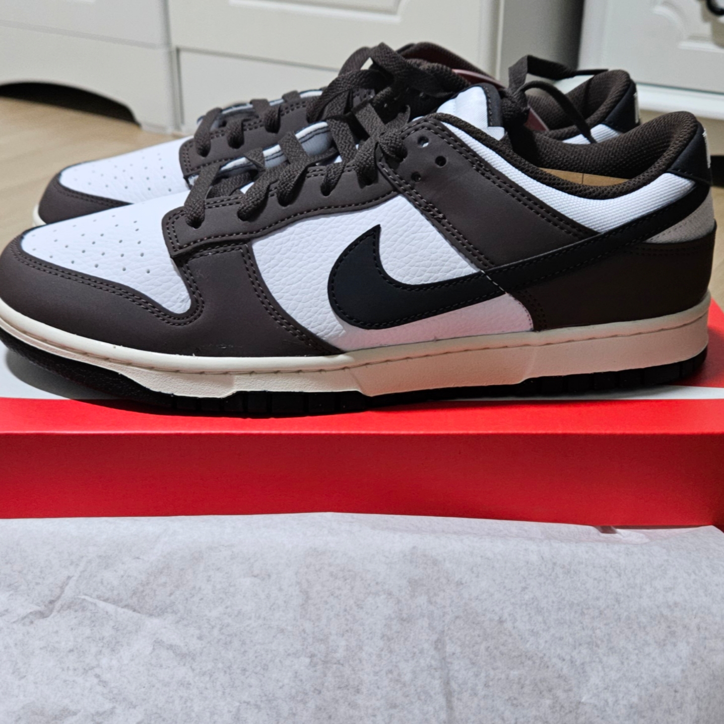 Nike Dunk Low Retro Next Nature Baroque Brown White 착용 스타일