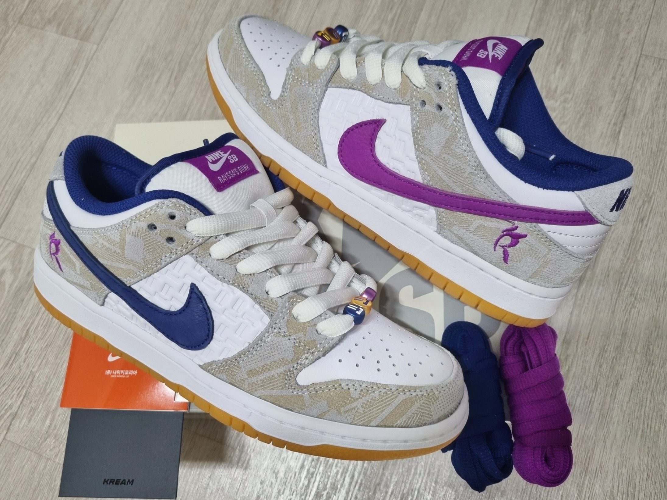 Nike x Rayssa Leal SB Dunk Low PRM Pure Platinum Vivid Purple 착용 스타일