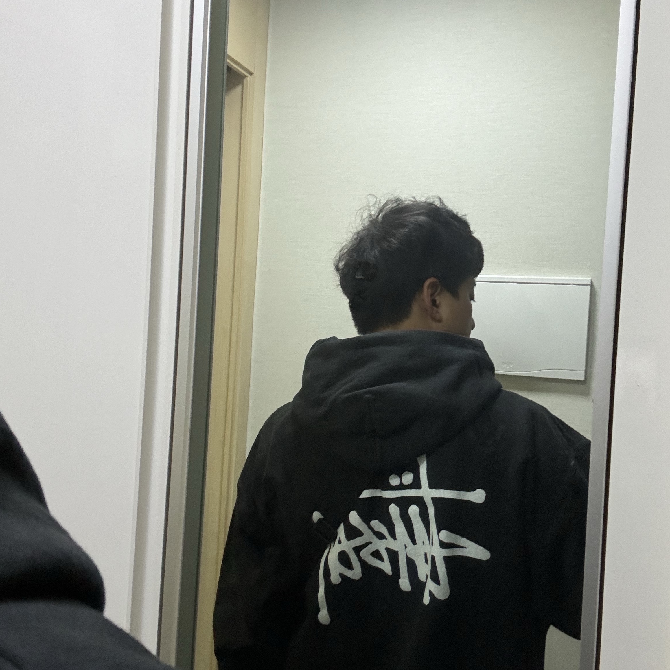 Stussy Basic Stussy Pigment Dyed Hoodie Black 착용 스타일