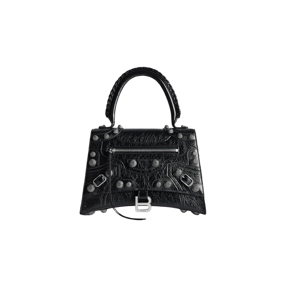 7815852AAY11000 Balenciaga X Hourglass Le Cagole Medium Handbag Black - 대표 이미지 #1