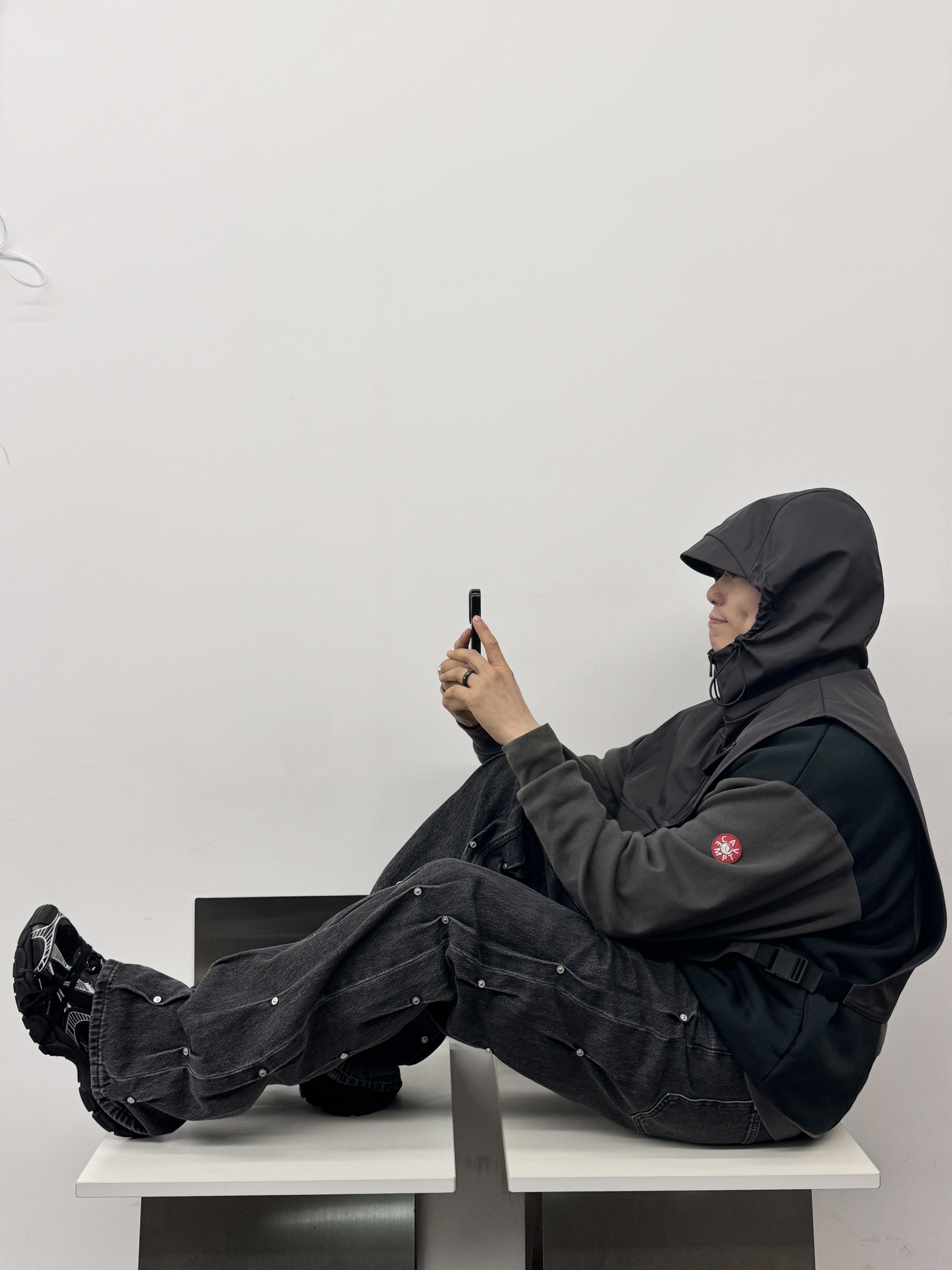 Cav Empt Half Button Up Knit Blue - 24SS, (W) Balenciaga 3XL Sneakers Black 착용 스타일 - 4