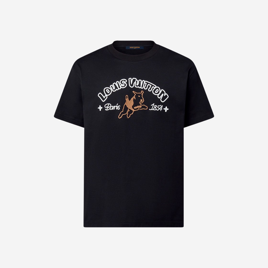 Louis Vuitton Embroidered Cotton T-Shirt Black 상세 이미지 1