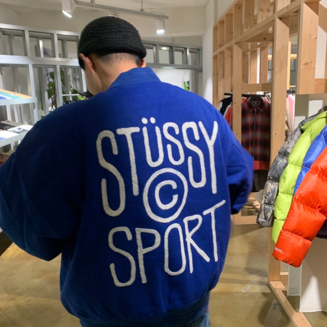 アウター 23FW stussy Sport Melton Varsity Jacket 스투시 x 아워레가시 x 데님