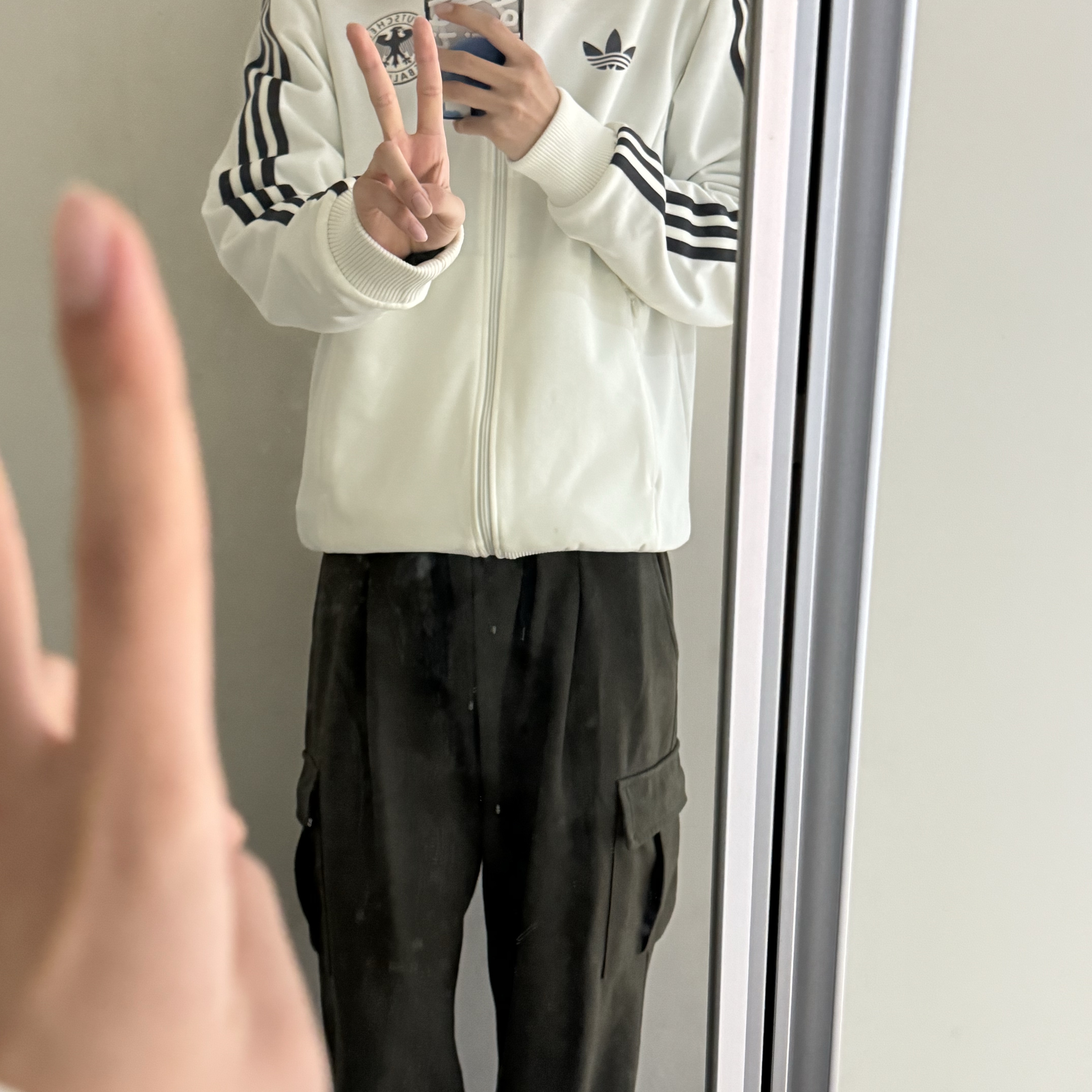 Adidas German Beckenbauer Track Top Off White - KR Sizing 착용 스타일