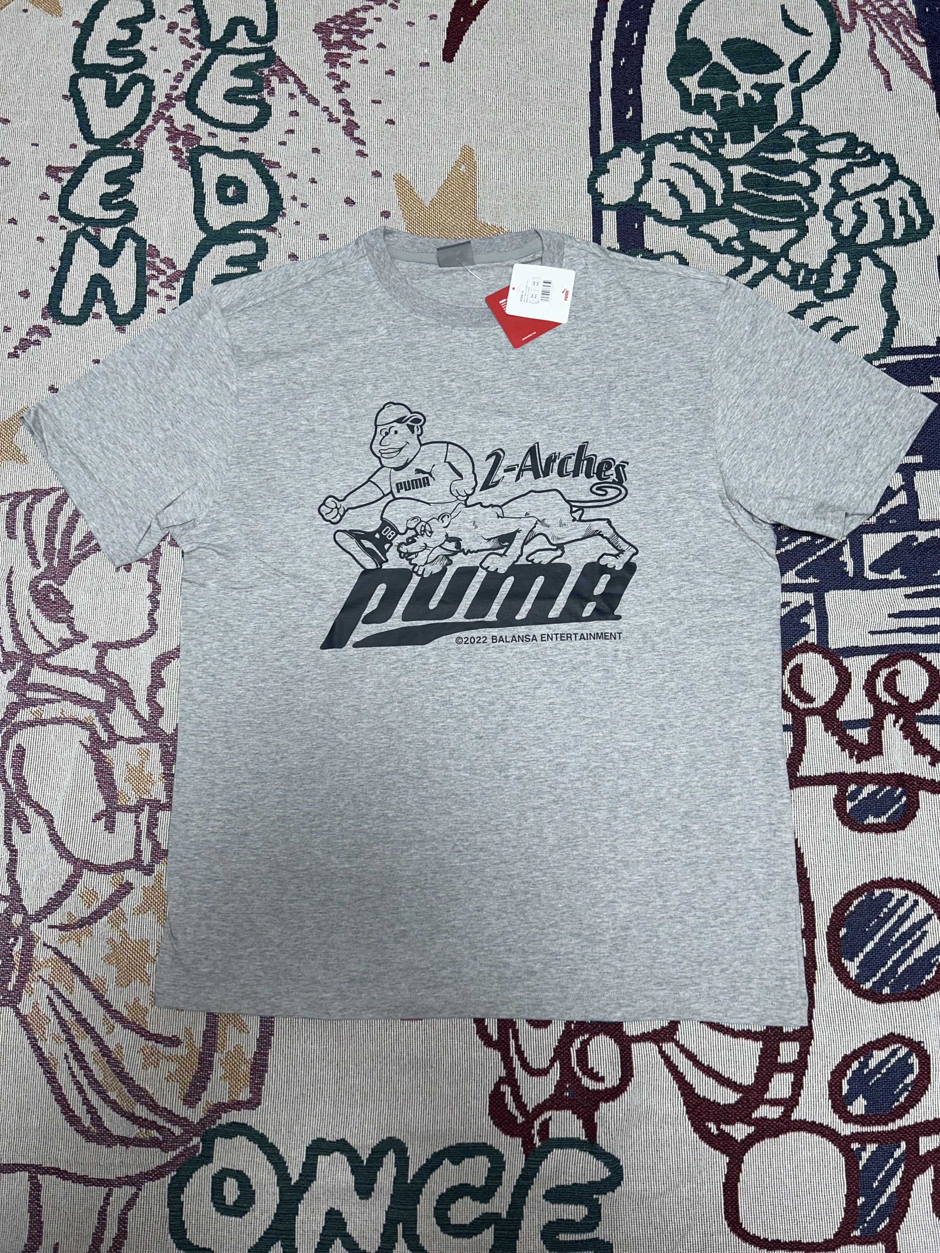 Puma x Balansa Graphic T-shirt 1 Medium Grey Heather 착용 스타일 - 2