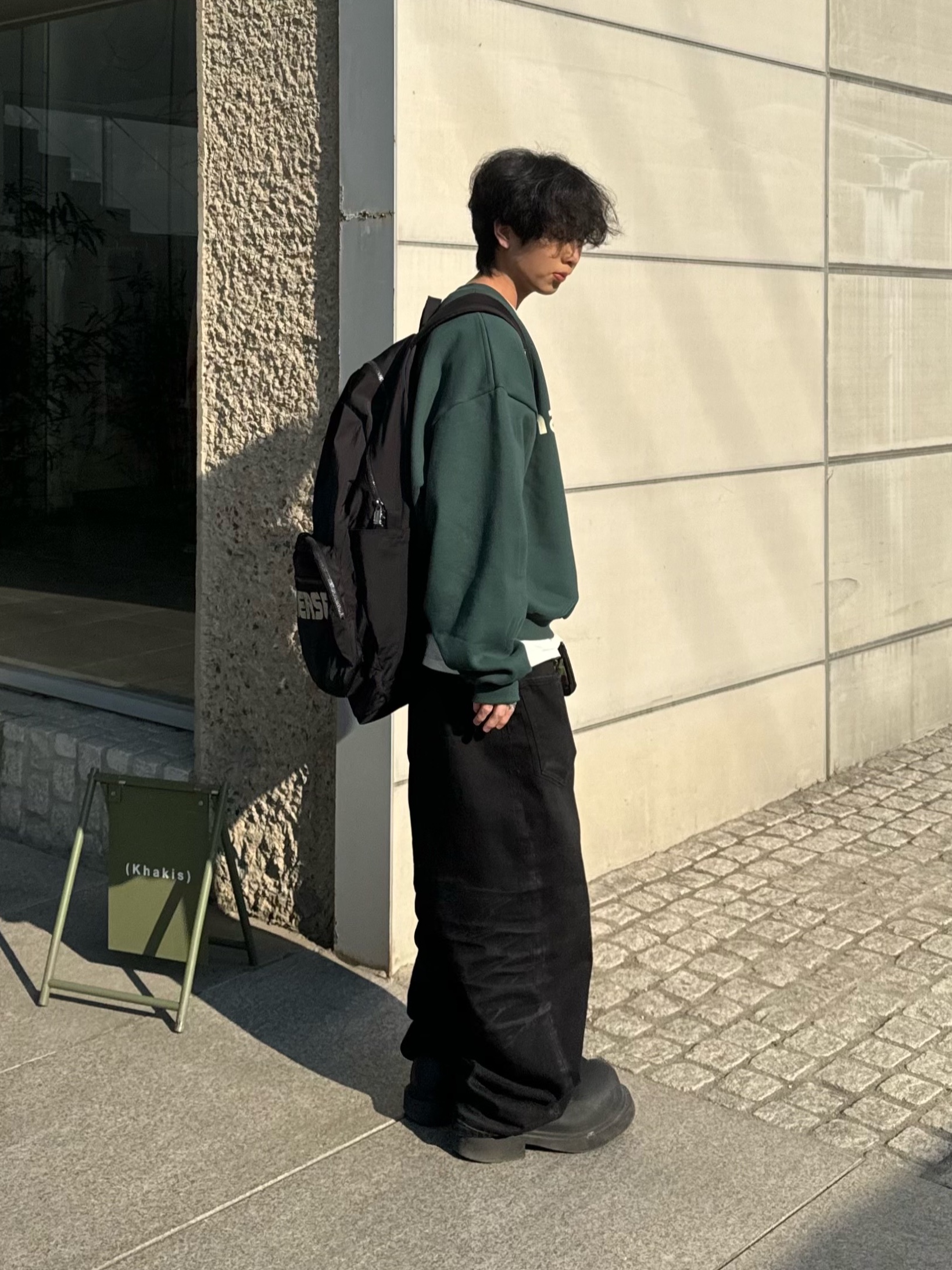 Netherworld Naraka Sweatshirt Huntsman, Project G/R Backward Denim Pants Black 착용 스타일 - 3
