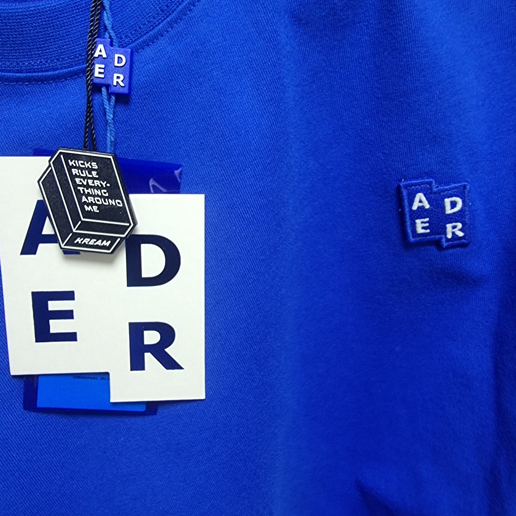 Ader Error Sig; TRS/BL Tag T-Shirt 01 Z-Blue 착용 스타일 - 2