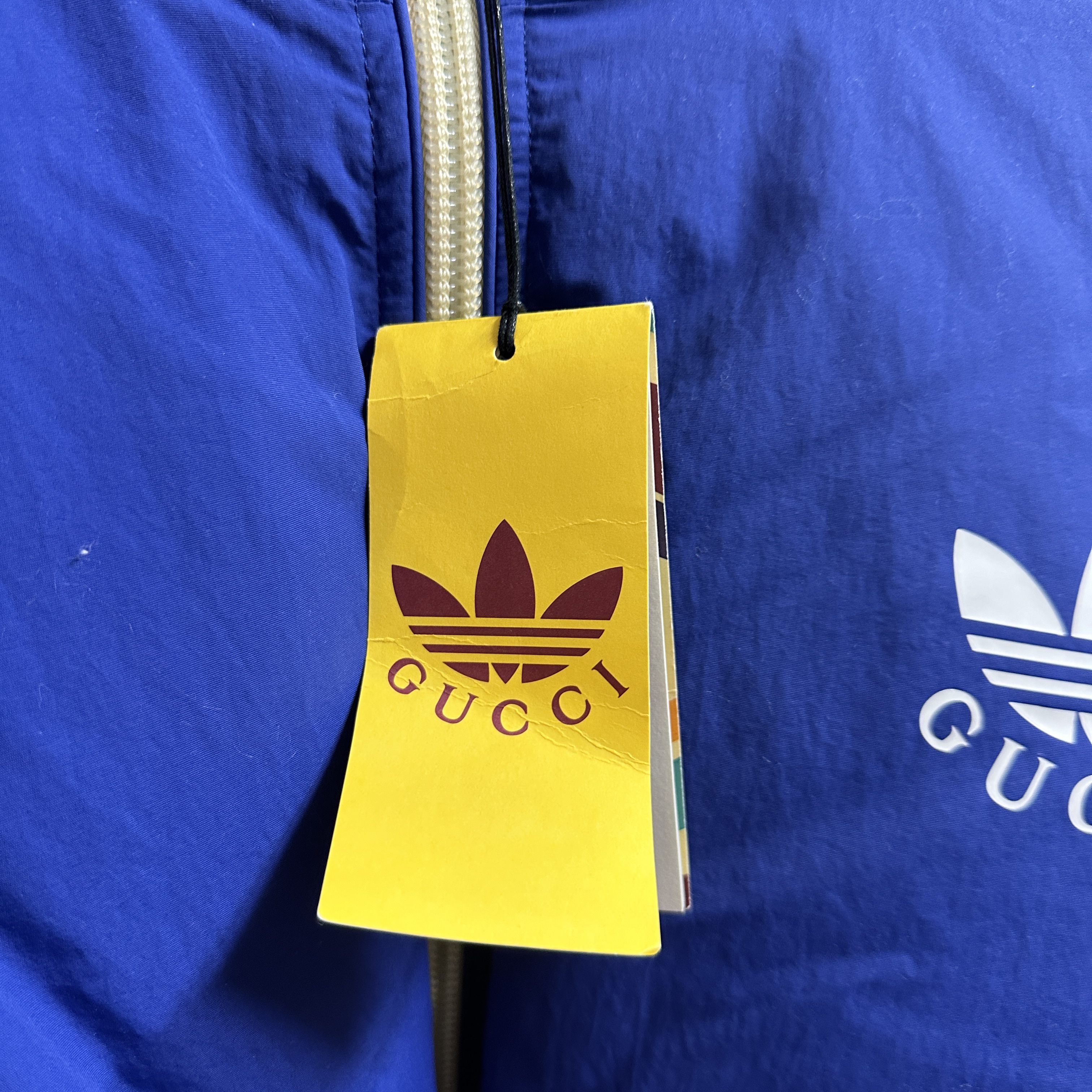 Gucci x Adidas Nylon Down Jacket Blue 착용 스타일 - 4