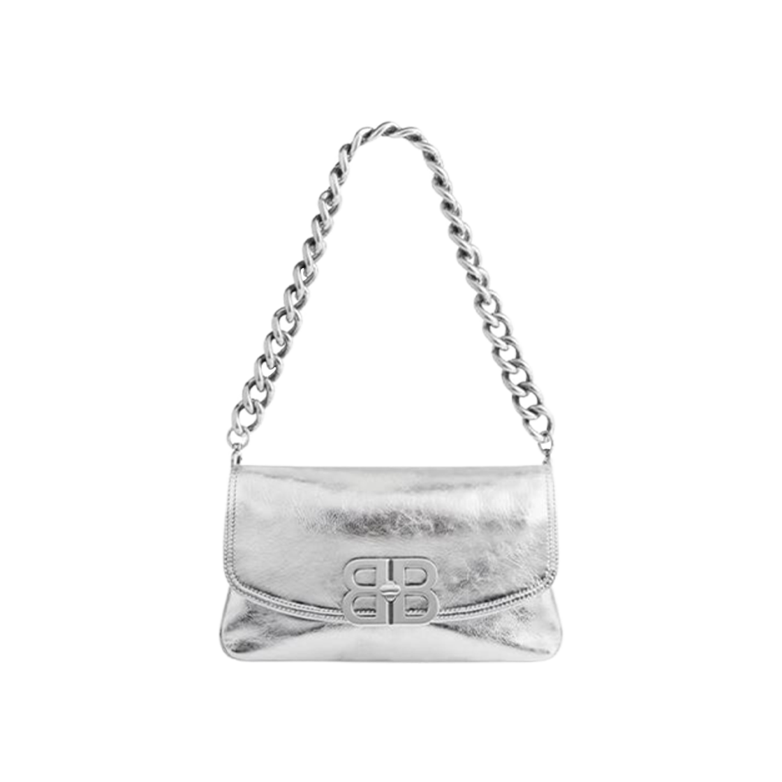 Balenciaga BB Soft Small Flap Bag Metallized Silver 상세 이미지 1