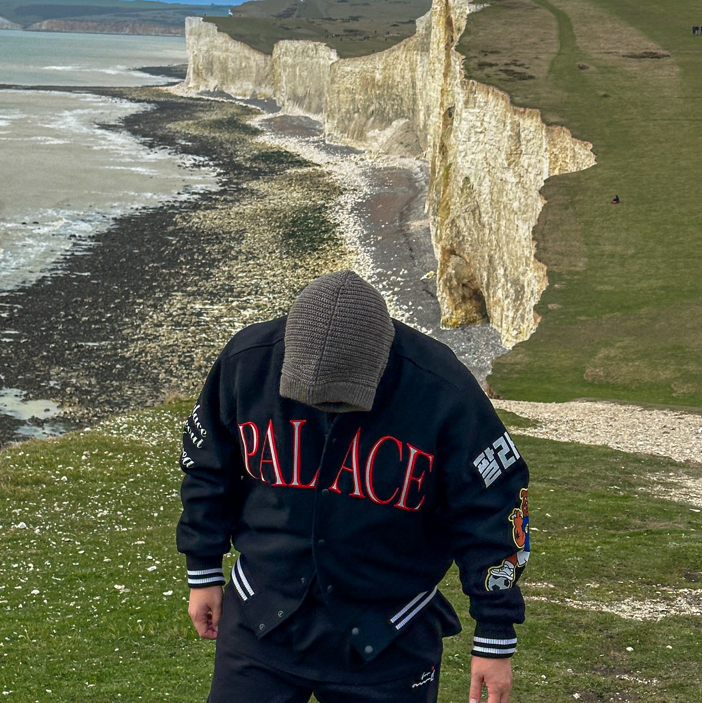 Palace Korea Varsity Jacket Black - 24SS 착용 스타일 - 1