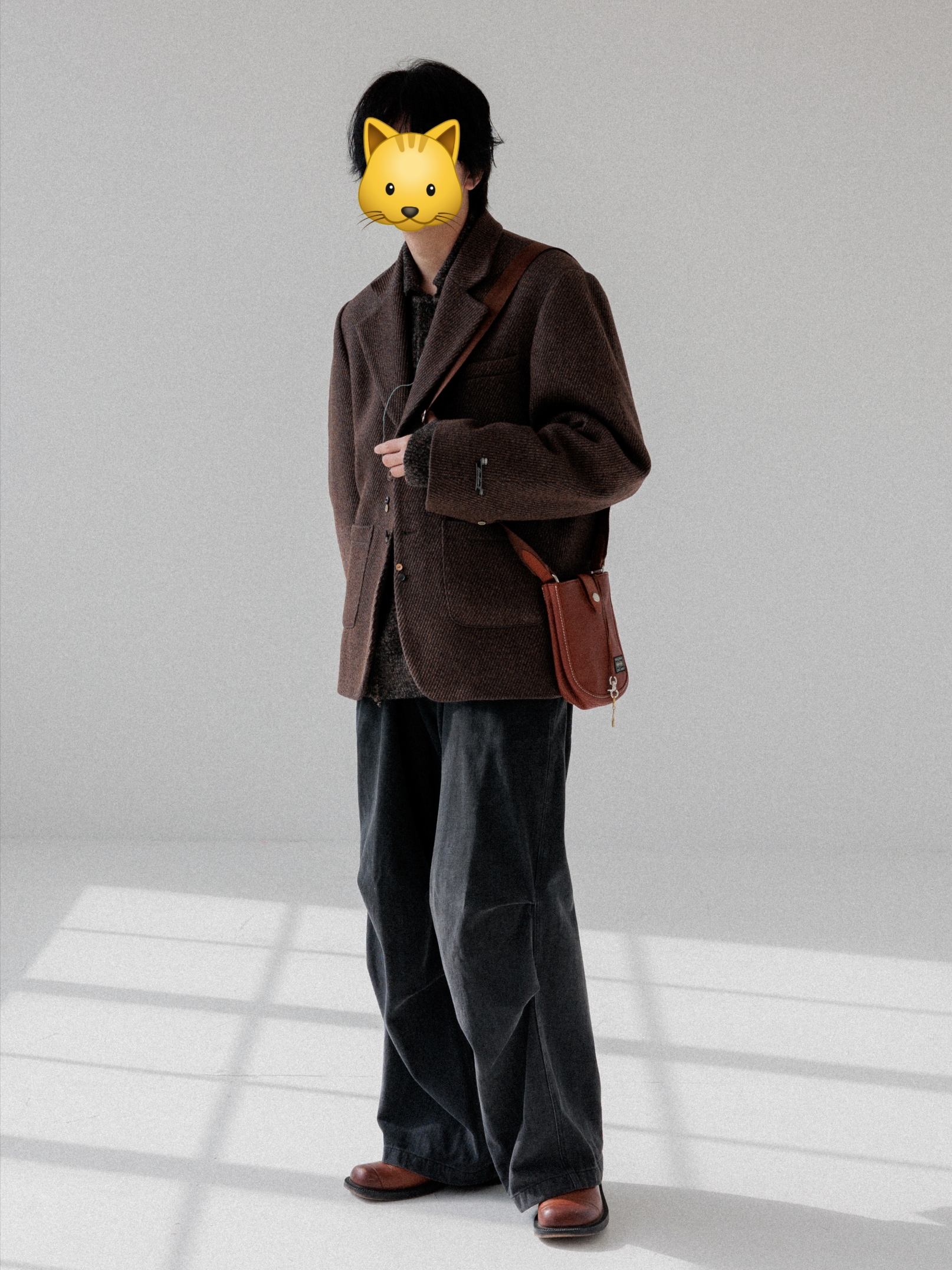 Porter Cisco Shoulder Bag S Brown, Ader Error Urft Blazer Brown 착용 스타일 - 1