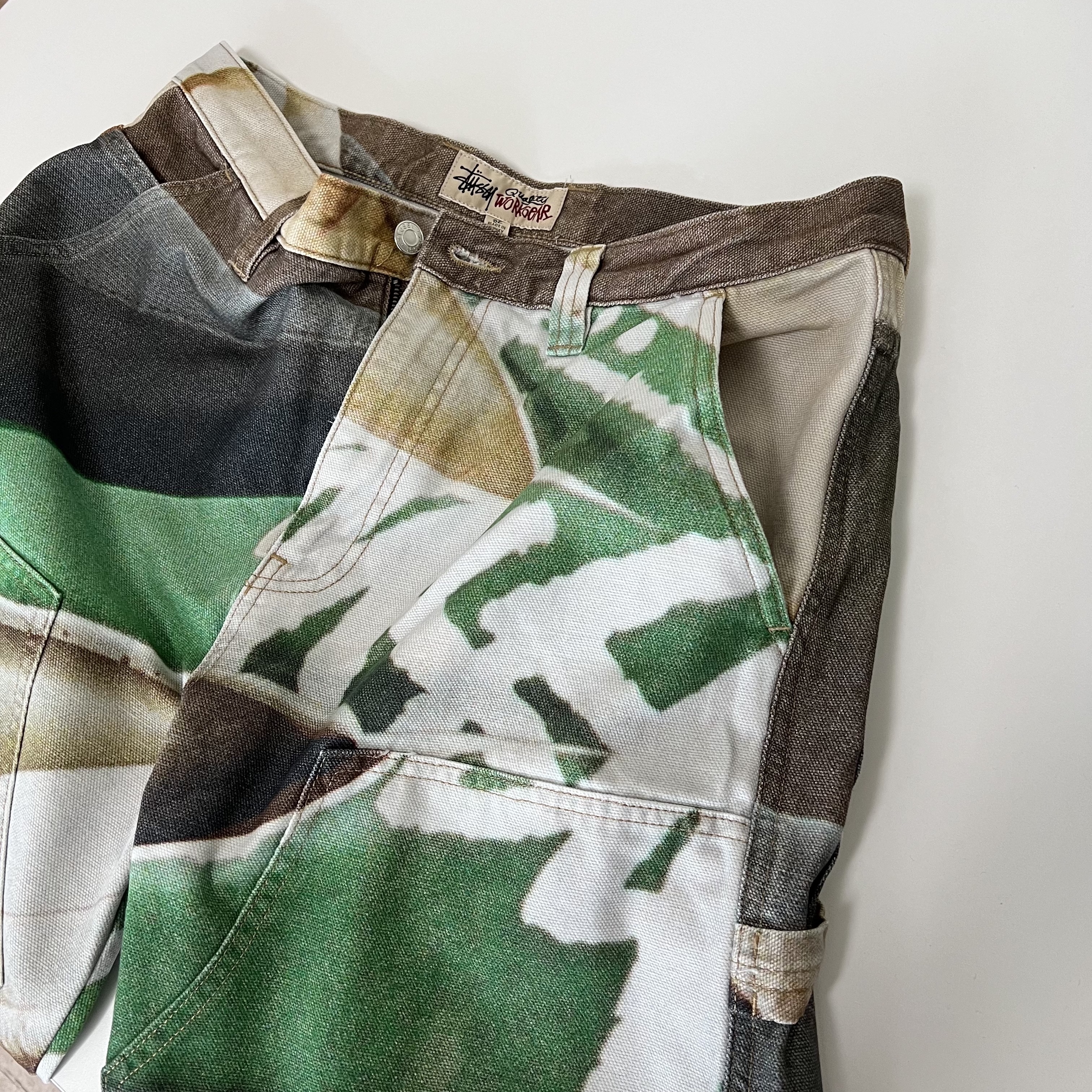 Stussy Canvas Work Pants Baja Print Multi ์ฐฉ์ฉ ์คํ์ผ - 1