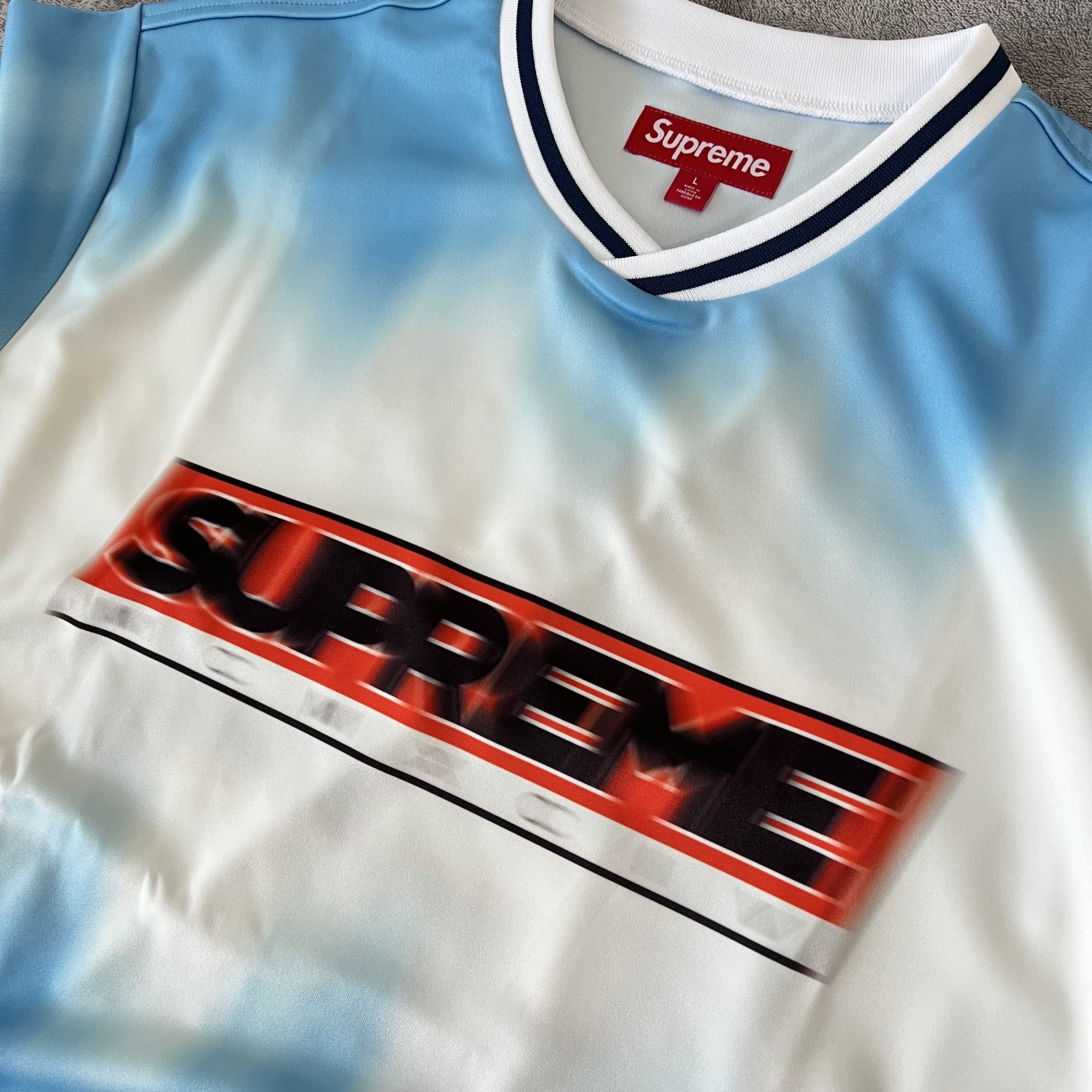 Supreme Blur Soccer Jersey Blue - 24SS ์ฐฉ์ฉ ์คํ์ผ - 1