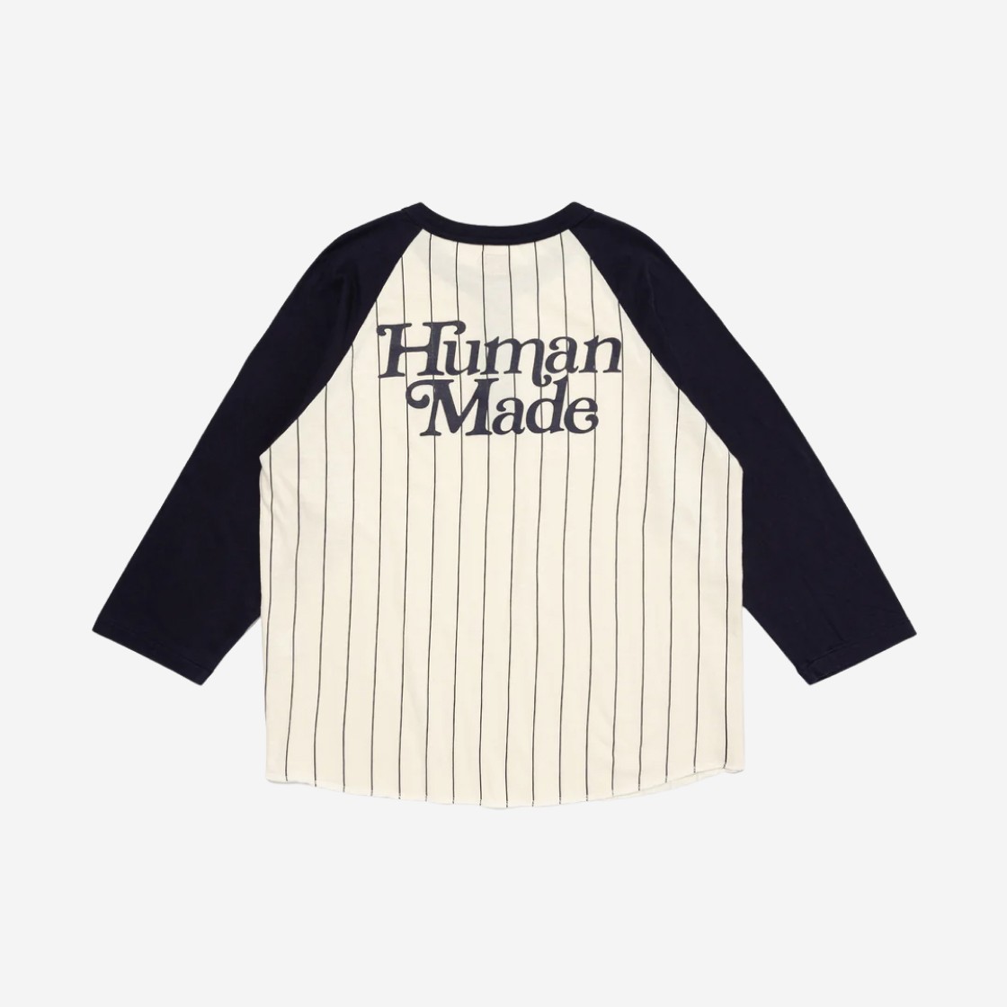 Human Made x Verdy Girls Don't Cry Baseball 3/4 T-Shirt Navy 상세 이미지 2