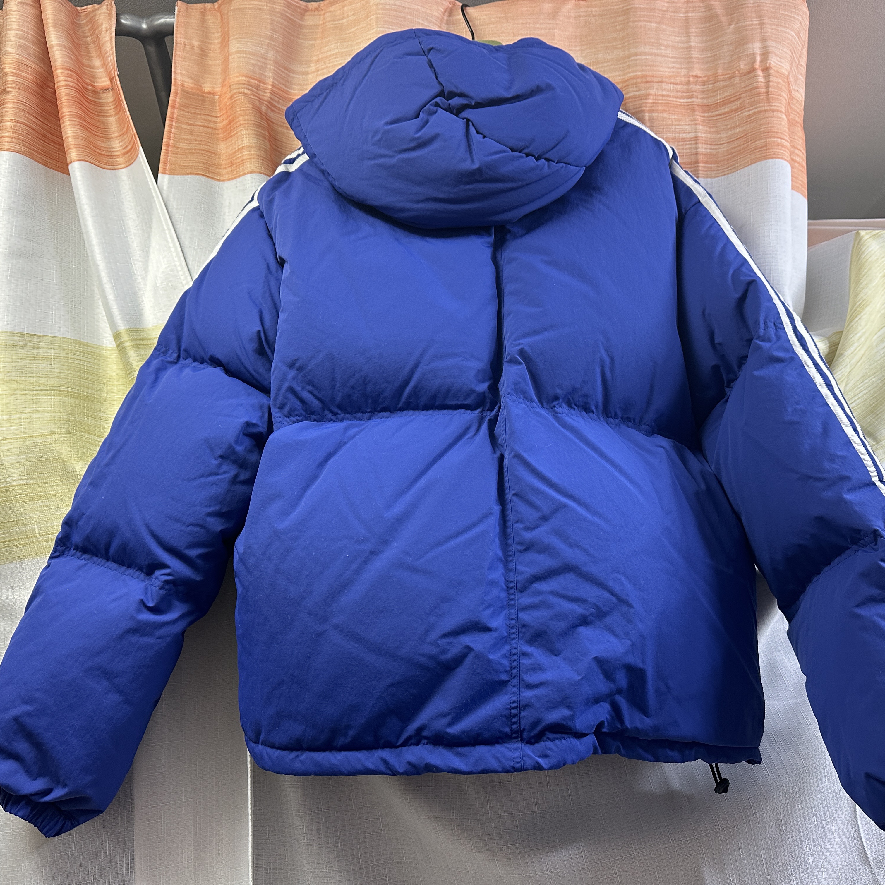 Gucci x Adidas Nylon Down Jacket Blue 착용 스타일 - 5