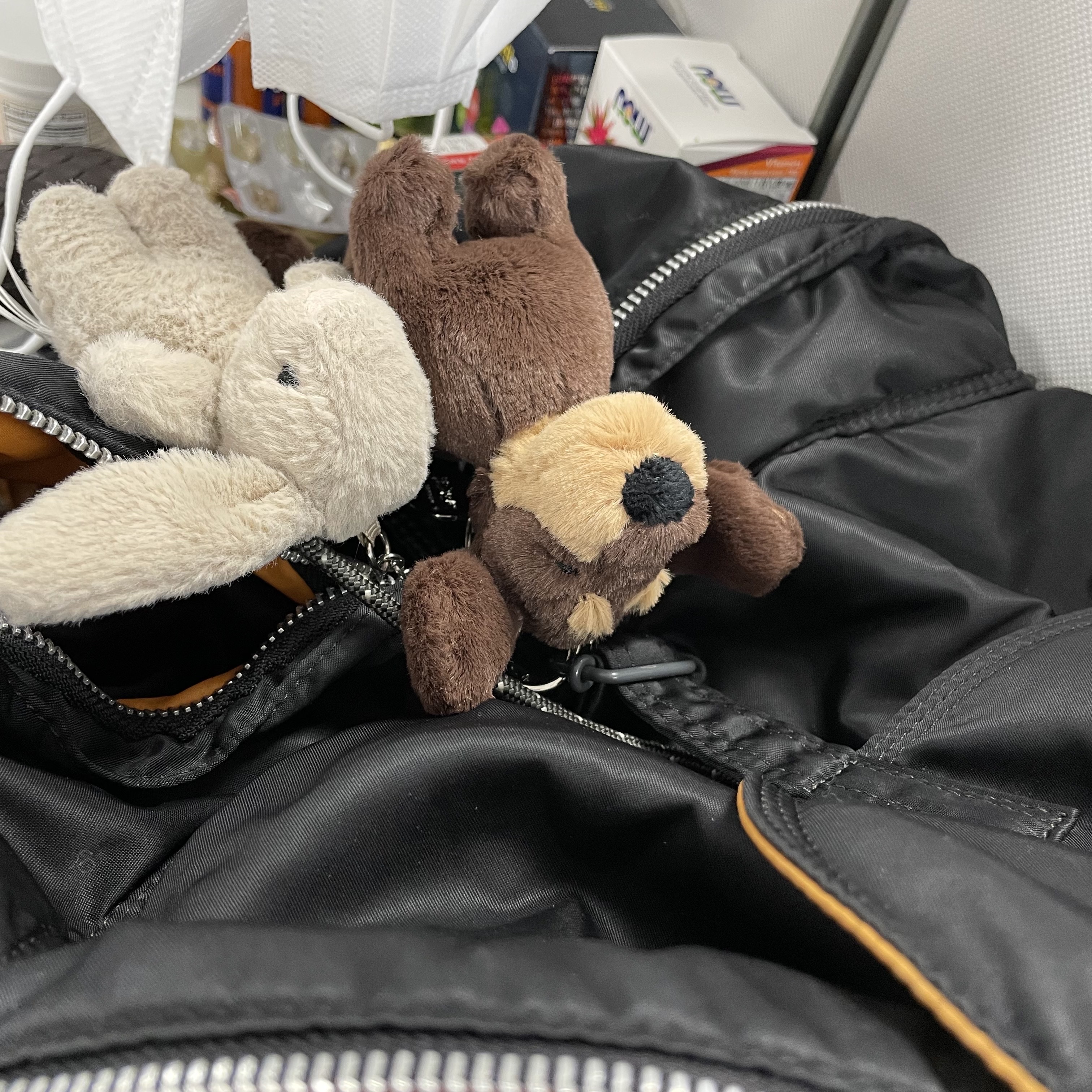 Porter Tanker Backpack Black, Jellycat Bashful Bunny Bag Charm Beige 착용 스타일 - 2