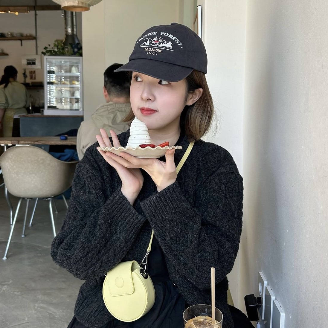 Enor Native Forest Ball Cap Navy 착용 스타일 - 1
