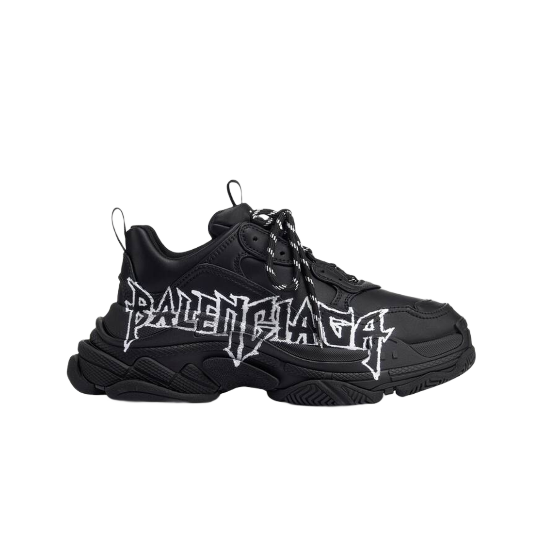 536737W2FAY1090 Balenciaga Triple S Sneakers Diy Metal Black White - 대표 이미지 #1