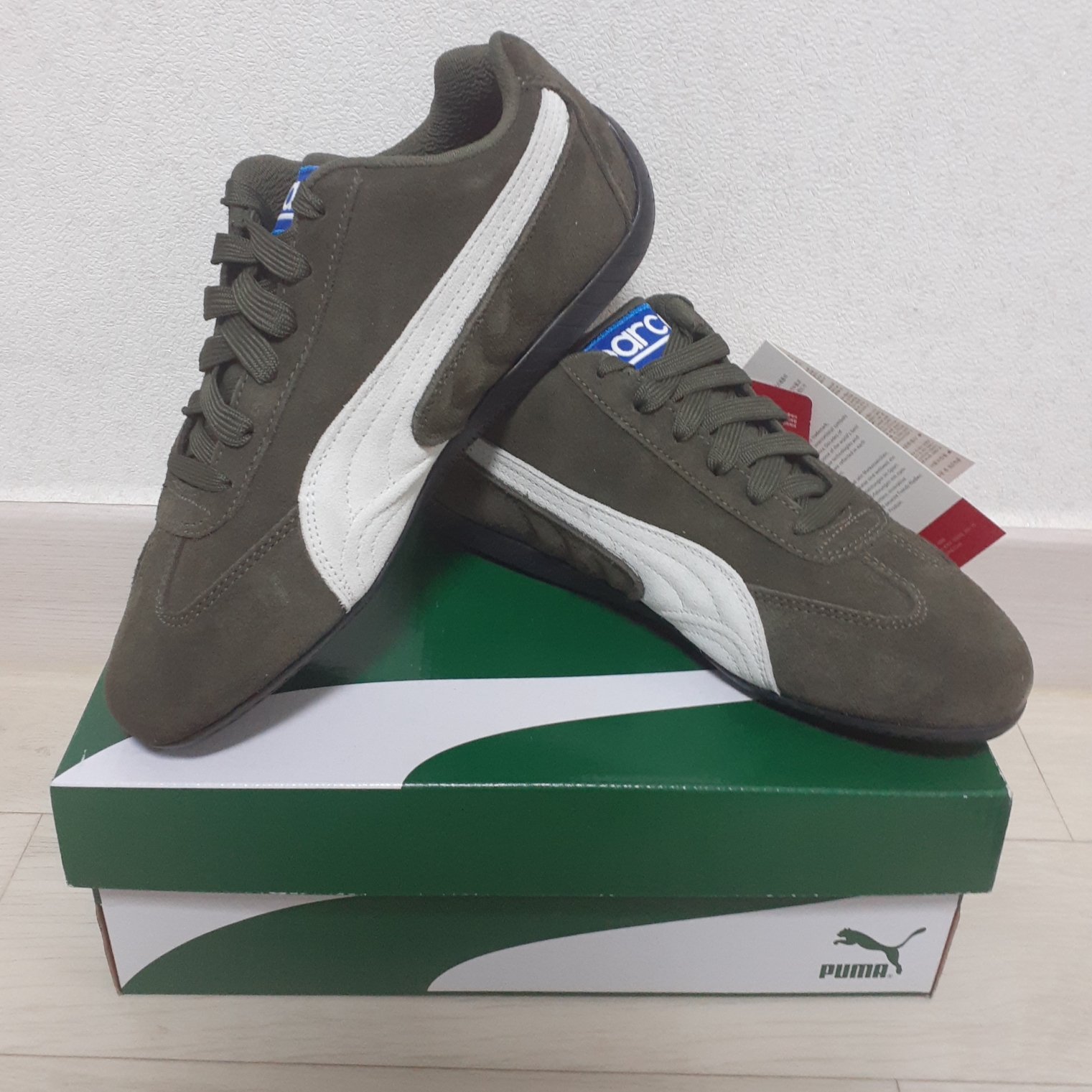 Puma Speedcat OG Sparco Forest Night Puma White 착용 스타일