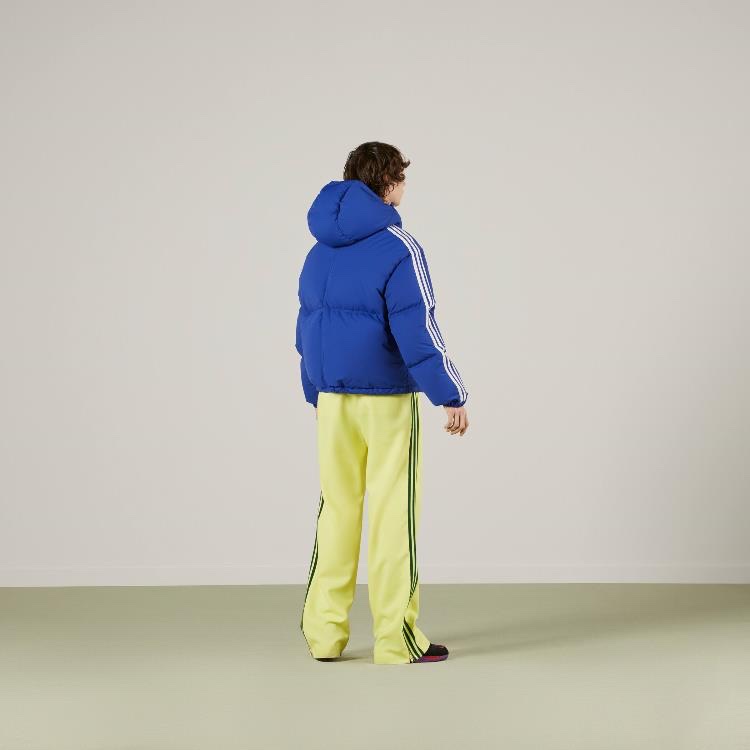 Gucci x Adidas Nylon Down Jacket Blue 착용 스타일 - 2