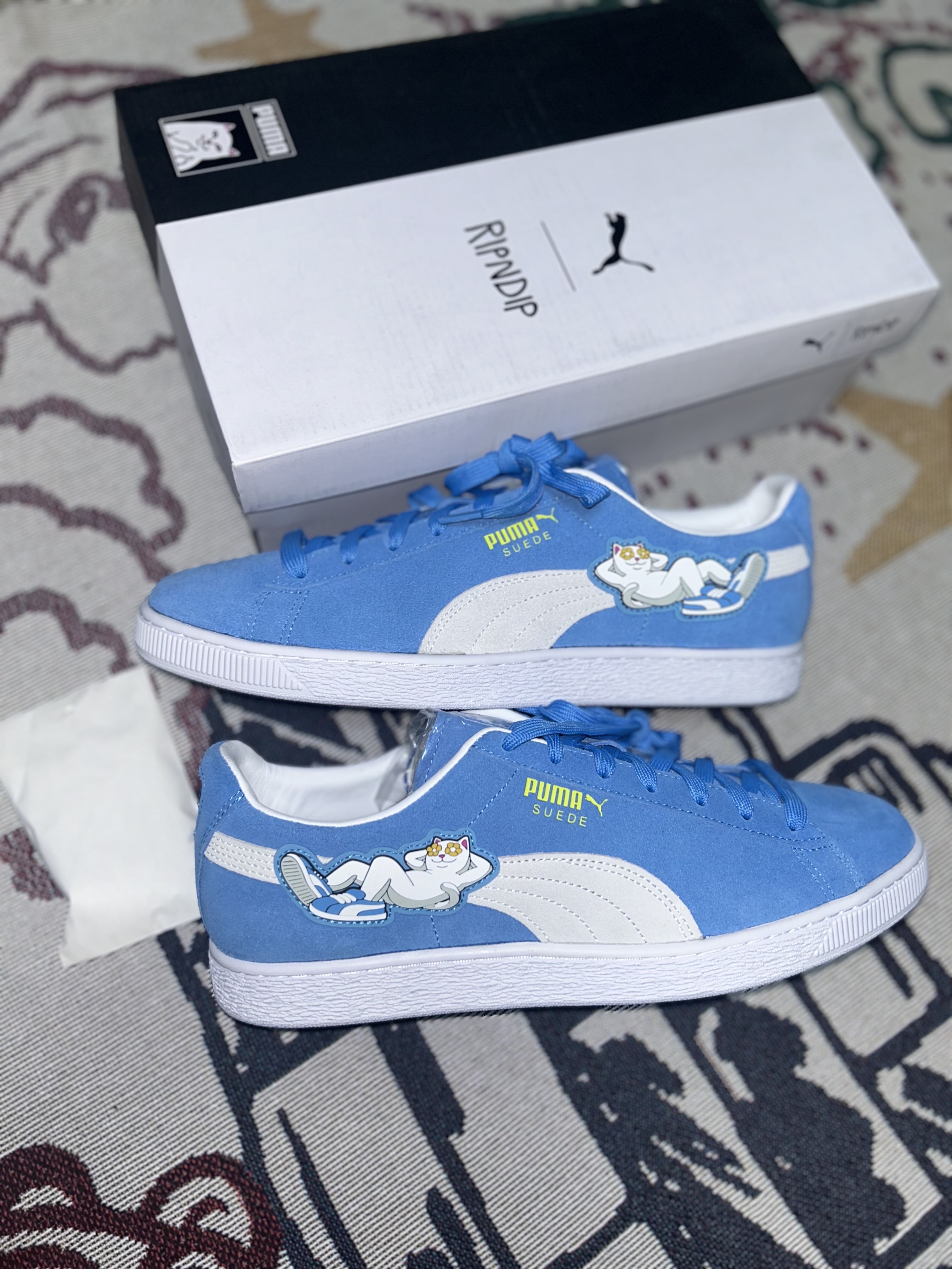 Puma x RIPNDIP Suede Regal Blue White 착용 스타일 - 1