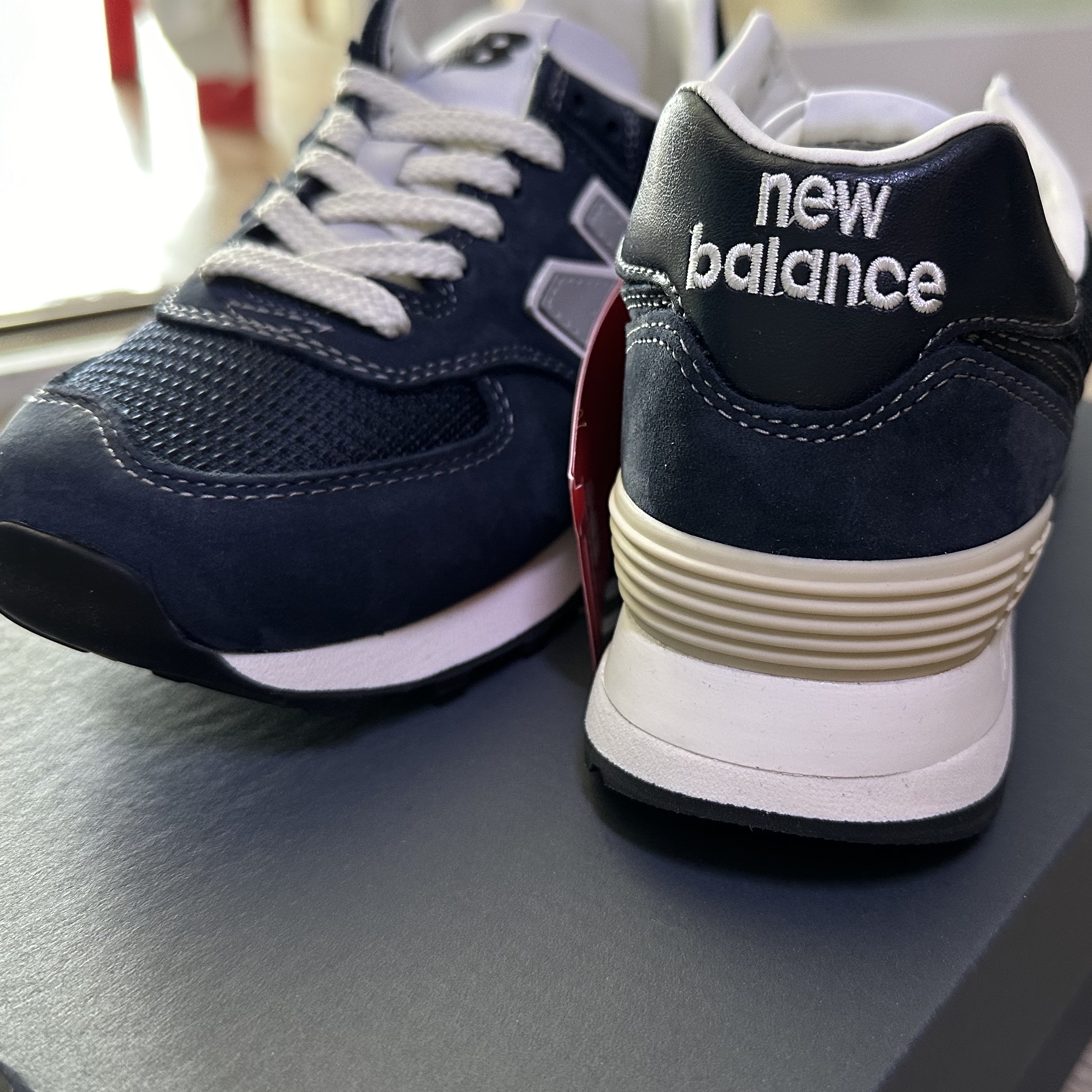 New Balance x Pottery 574 Premium Hard Navy 착용 스타일