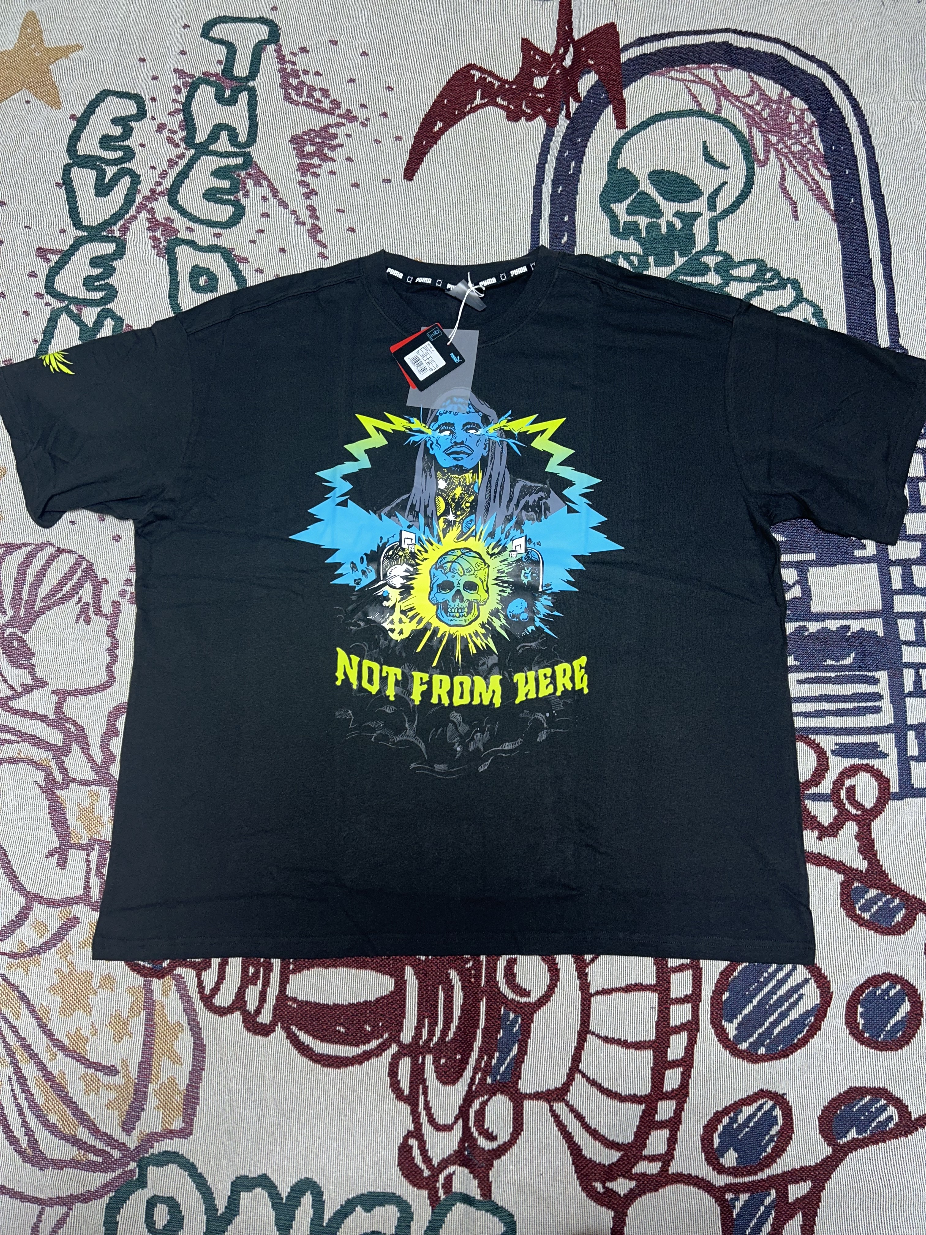 Puma x Melo Blue Hive Basketball T-shirts black 착용 스타일 - 1