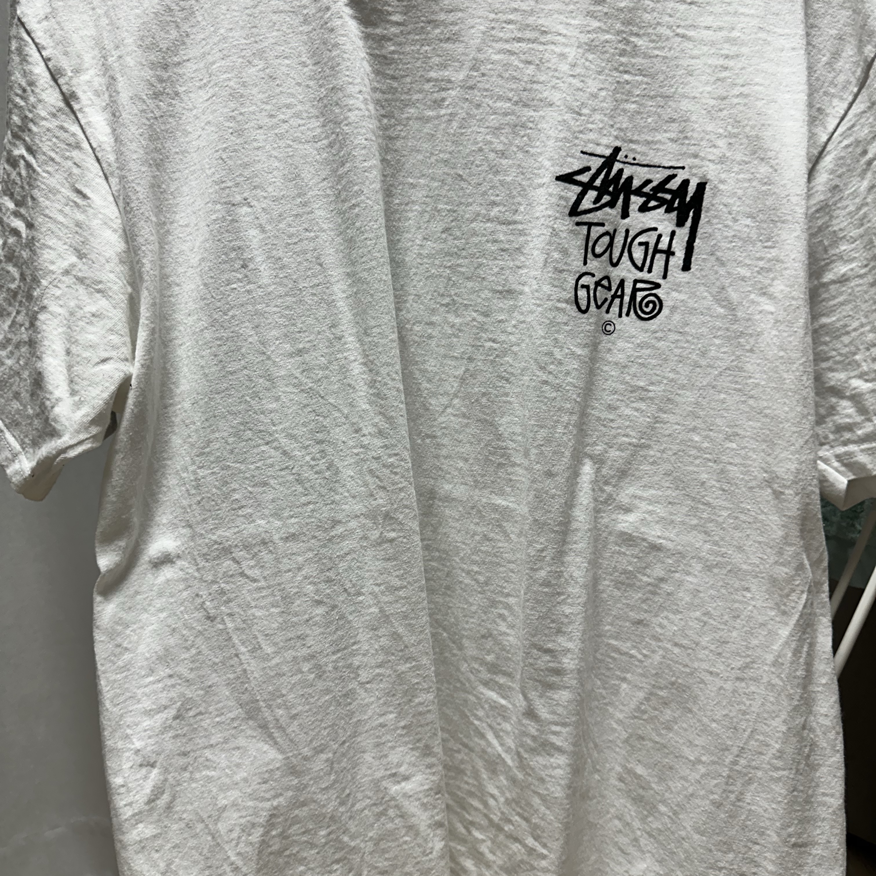 Stussy Tough Gear T-Shirt White 착용 스타일 - 1