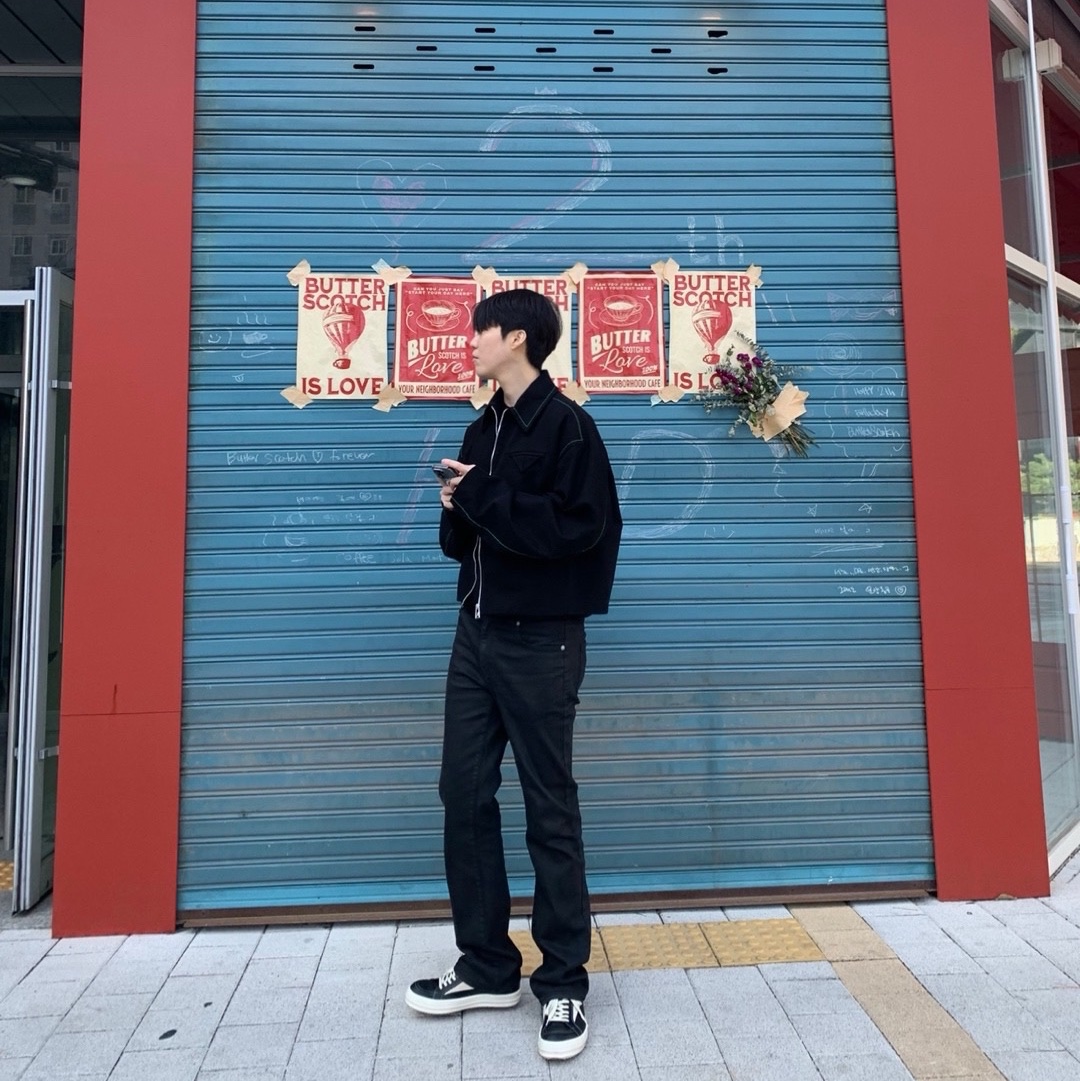 Bottega Veneta Cotton Twill Jacket Black, Rick Owens Luxor Vintage Sneakers Black Milk 착용 스타일 - 2