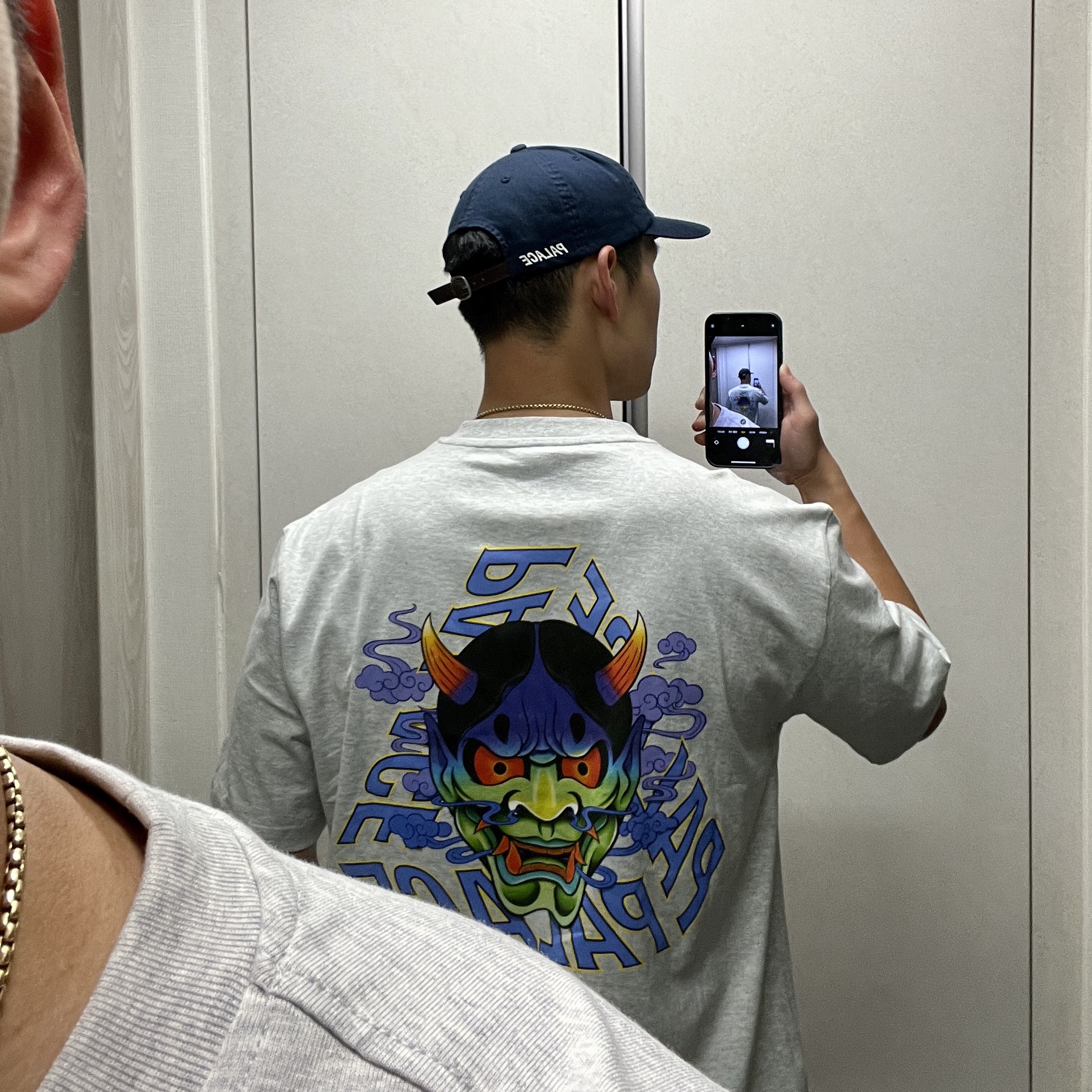 Palace Demon P3 T-Shirt Black - 23FW, Palace Demon P3 T-Shirt White - 23FW 착용 스타일