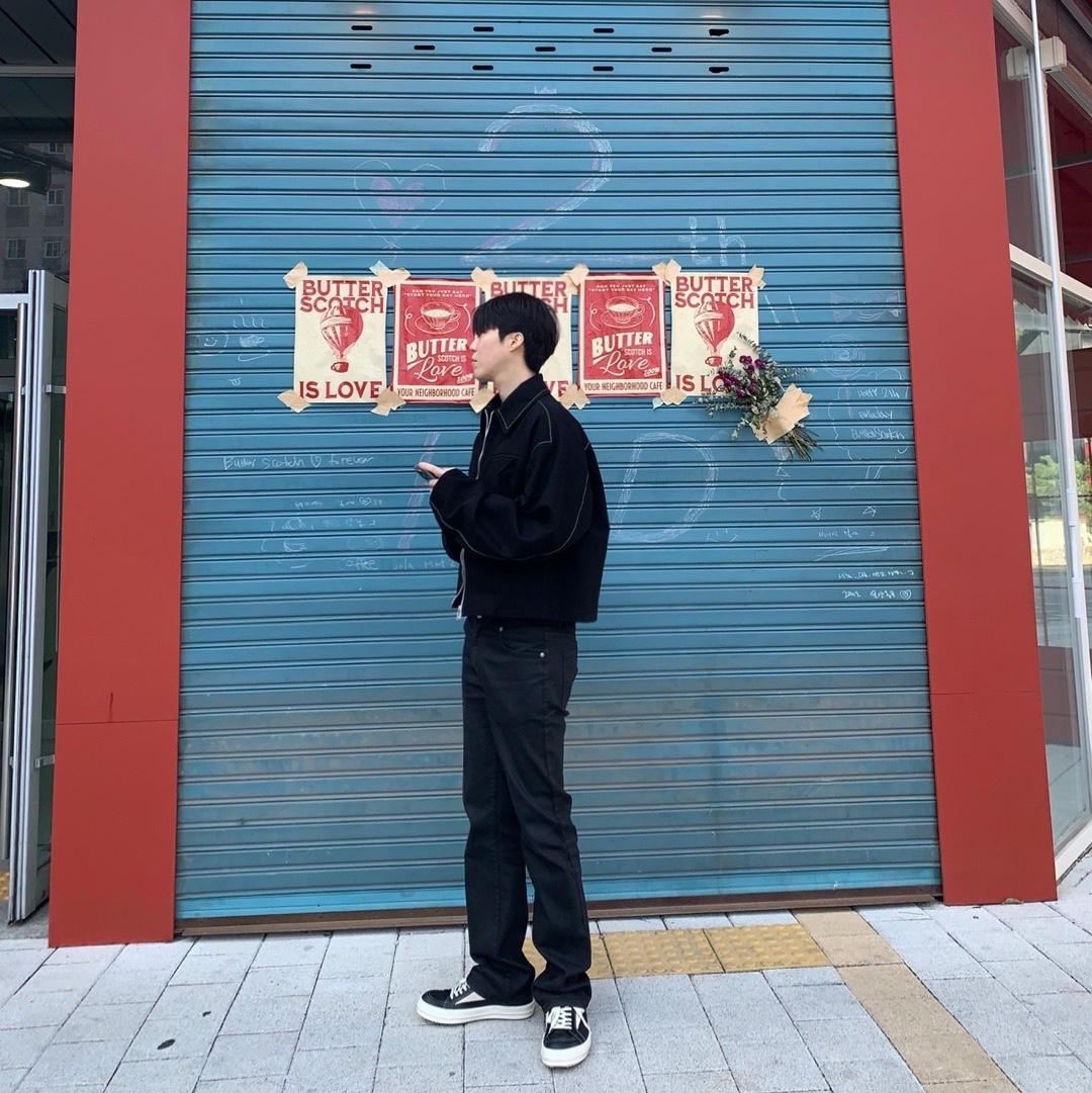 Bottega Veneta Cotton Twill Jacket Black, Rick Owens Luxor Vintage Sneakers Black Milk 착용 스타일 - 1