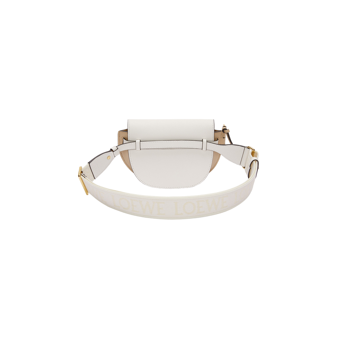 Loewe Mini Gate Dual Bag In Soft Calfskin and Jacquard Soft White Paper Craft 상세 이미지 3