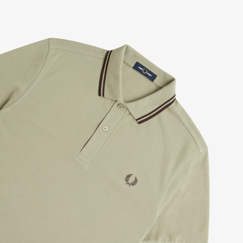 프레드페리 M3600 트윈 팁 프레드페리 셔츠 앵커그레이/캐링턴로드브릭(Fred Perry M3600 Twin Tipped Fred Perry Shirt Warm Grey/Carrington Road Brick) - 3