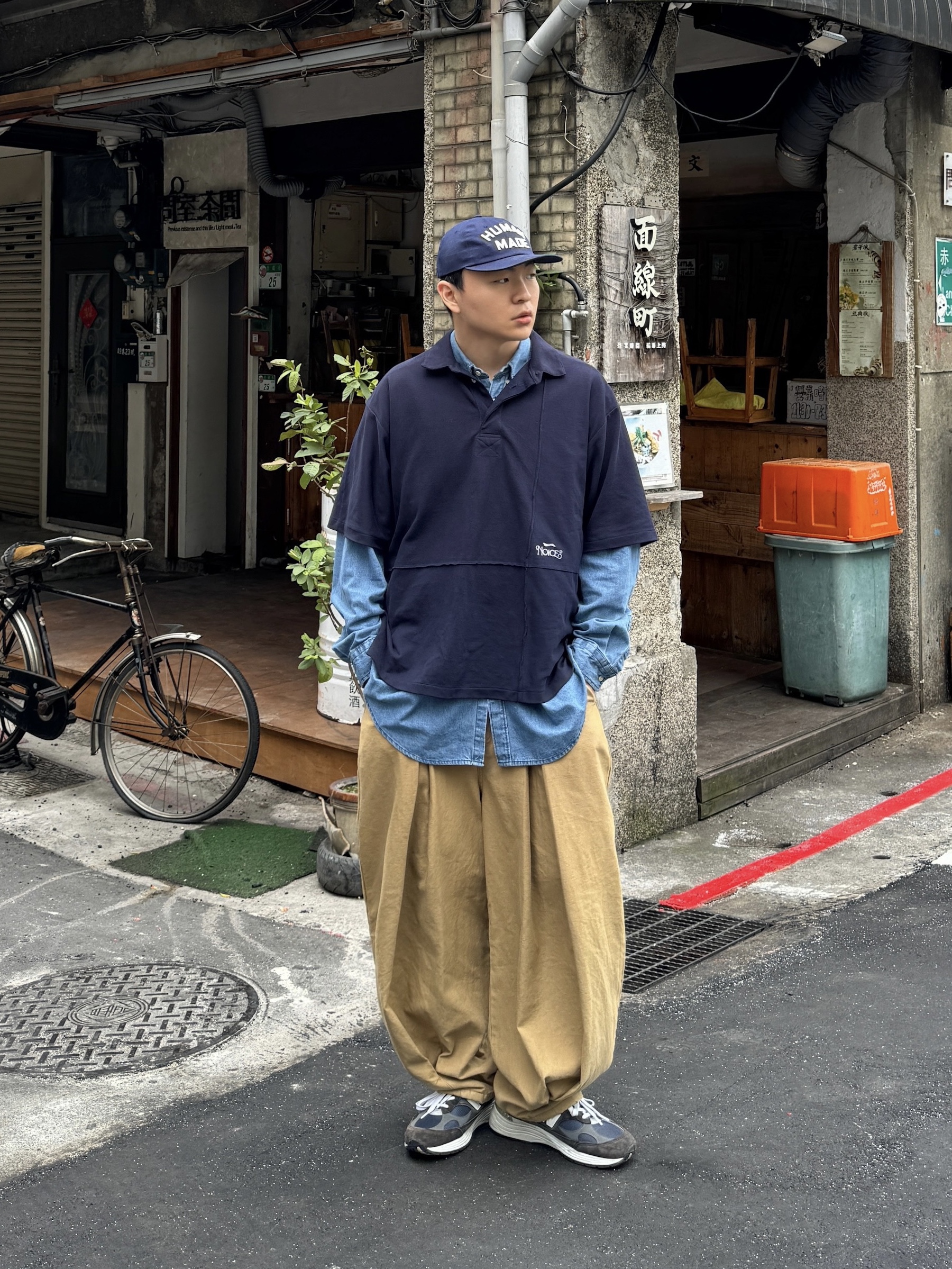 New Balance 992 Made in USA Navy 착용 스타일 - 3