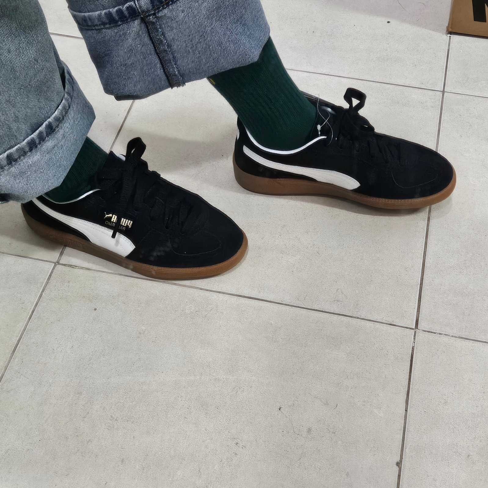Puma Palermo Black White 착용 스타일 - 5