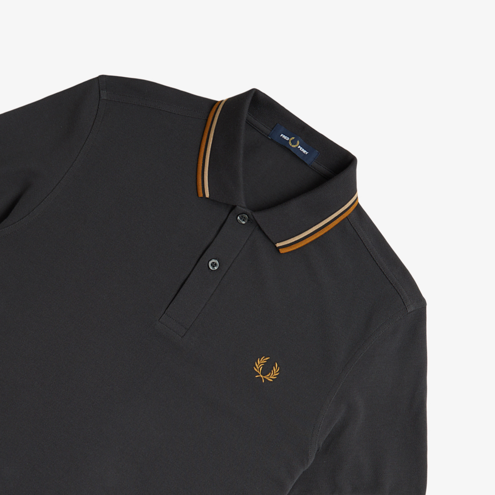 프레드페리 M3600 트윈 팁 프레드페리 셔츠 앵커그레이/웜스톤/다크카라멜(Fred Perry M3600 Twin Tipped Fred Perry Shirt Anchor Grey/Warm Stone/Dark Caramel) - 3