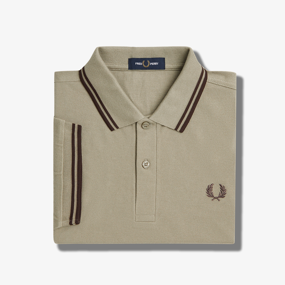 프레드페리 M3600 트윈 팁 프레드페리 셔츠 앵커그레이/캐링턴로드브릭(Fred Perry M3600 Twin Tipped Fred Perry Shirt Warm Grey/Carrington Road Brick) - 5