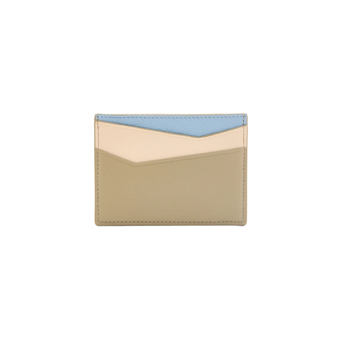 카프스킨 더스티 블루 세이지 그린 앙고라 | Loewe | KREAM Loewe Puzzle Plain Card Holder In Classic Calfskin Dusty Blue Sage Green Angora