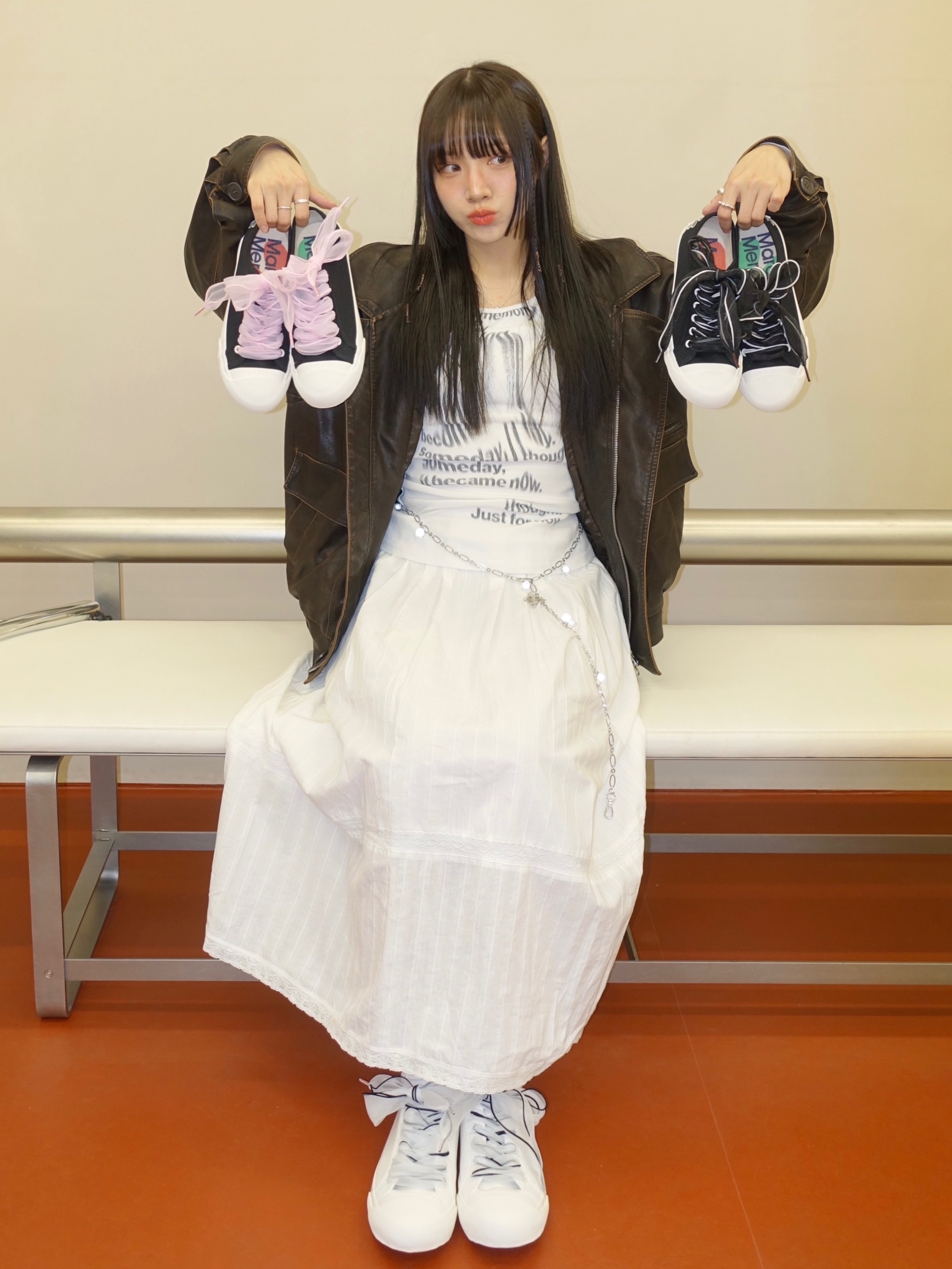 Mardi Mercredi Les Pompes Women Pur Leather Sneakers White 착용 스타일 - 5
