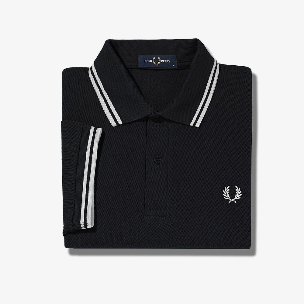 프레드페리 G3600 트윈 팁 프레드페리 셔츠 블랙/화이트(Fred Perry Womens G3600 Twin Tipped Fred Perry Shirt Black/White) - 5