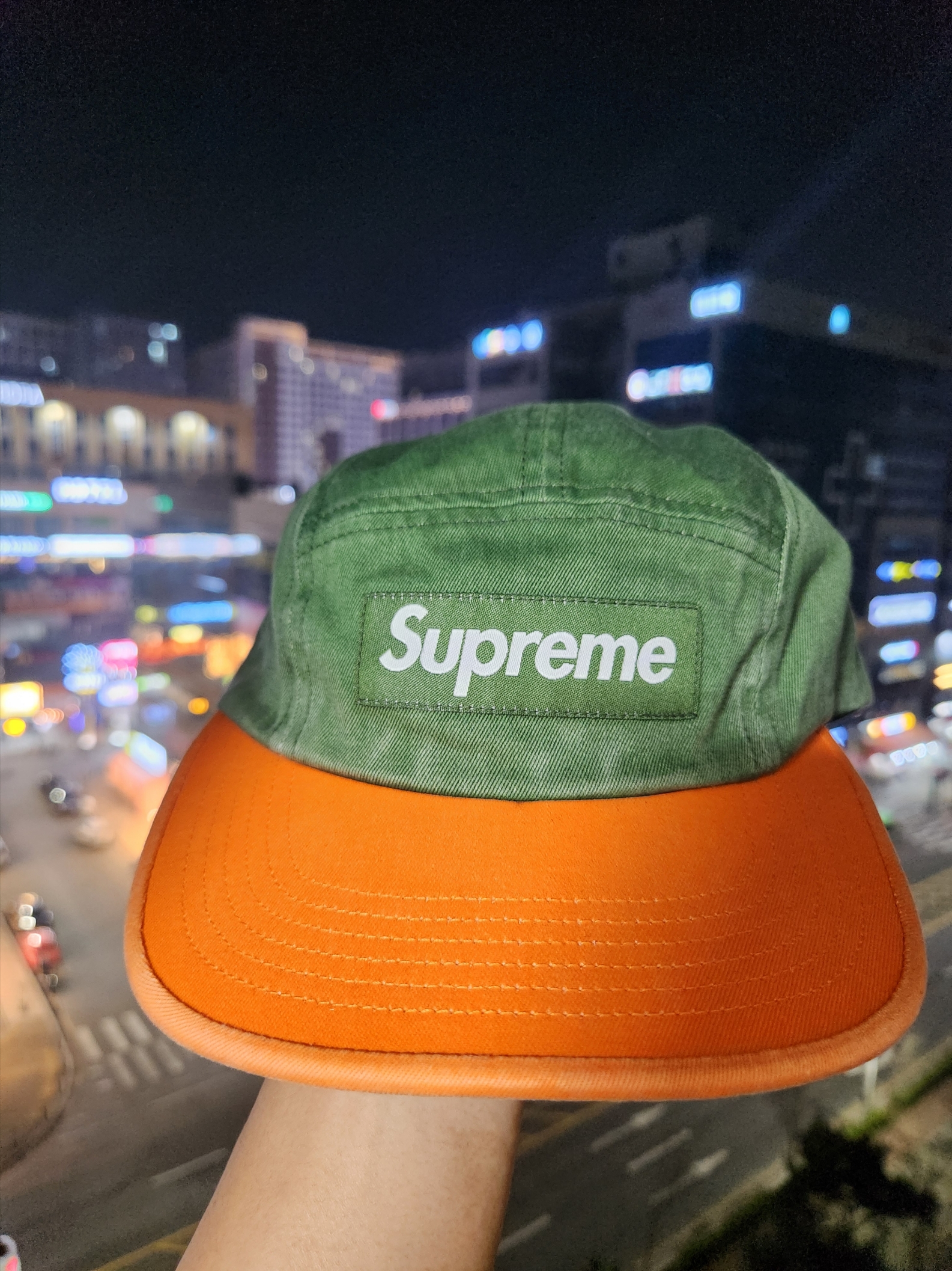 Supreme Pigment 2-Tone Camp Cap Green - 24SS 착용 스타일