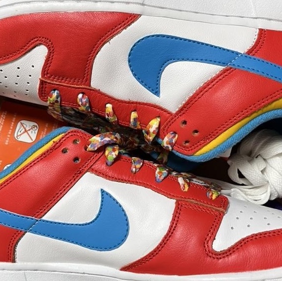 Nike x LeBron James x Fruity Pebbles Dunk Low QS Habanero Red 착용 스타일