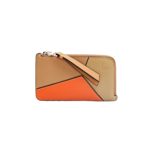 로에베 퍼즐 코인 카드 홀더 인 클래식 카프스킨 웜 데저트 오렌지