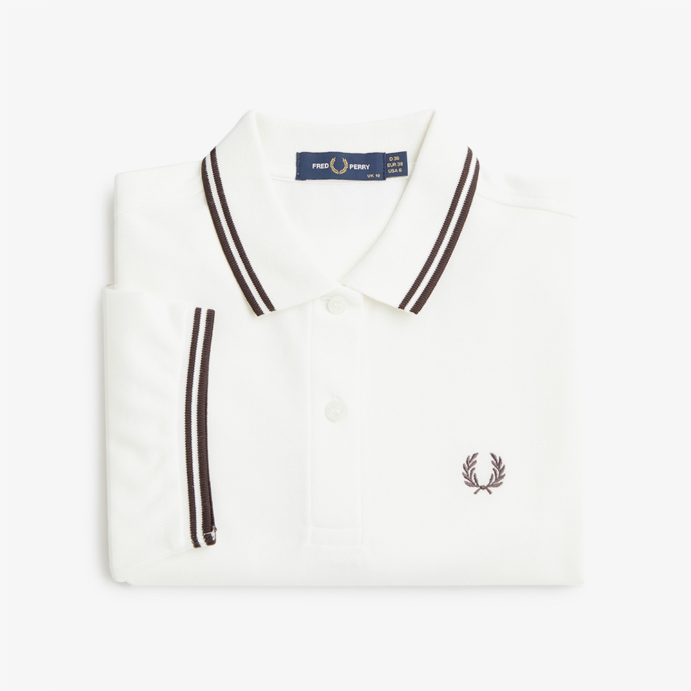 프레드페리 G3600 트윈 팁 프레드페리 셔츠 스노우화이트/캐링턴로드브릭(Fred Perry Womens G3600 Twin Tipped Fred Perry Shirt Snow White/Carrington Road Brick) - 5
