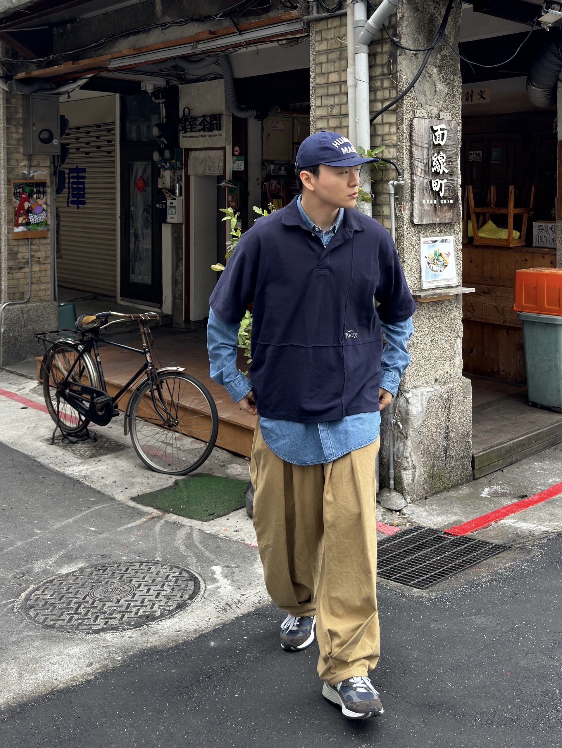 New Balance 992 Made in USA Navy 착용 스타일 - 2